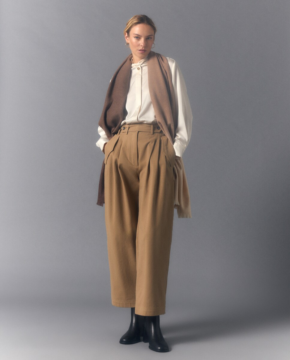 Cachecol de Caxemira com Degradé 730 Camel-4