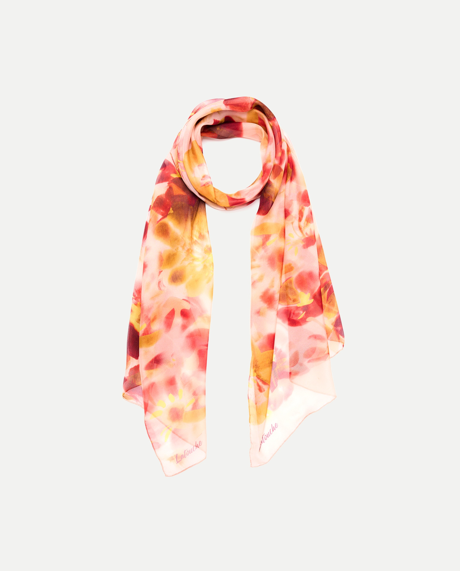 Chiffon 100% Seda com Estampado 660 Laranja-1
