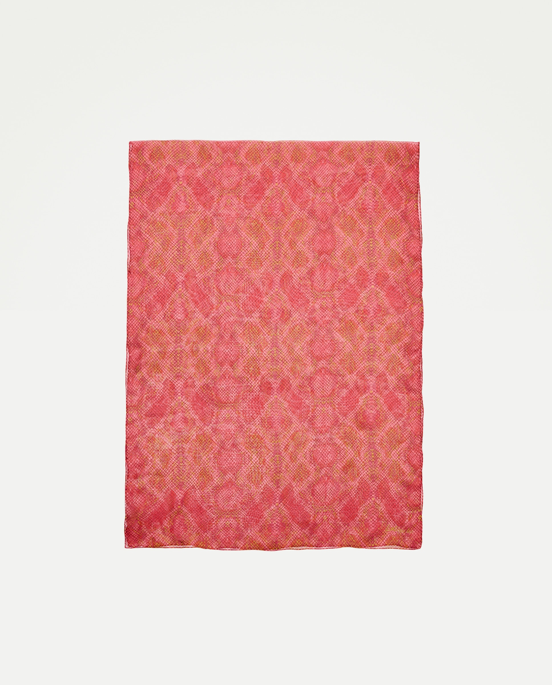 Chiffon 100% Seda com Estampado Rosa-2