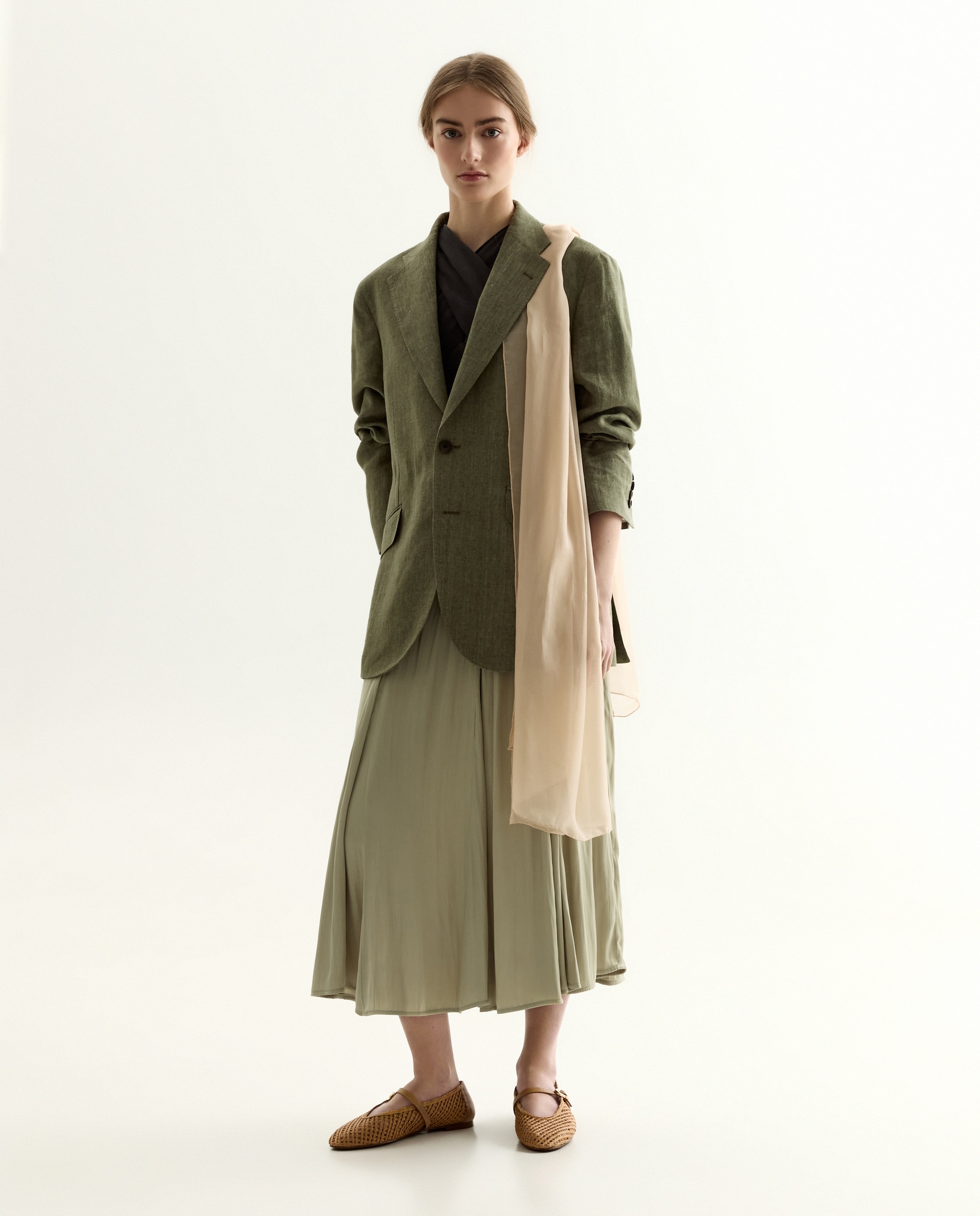 Écharpe de Festa Lisa em Chiffon e Seda 120 Cru-5