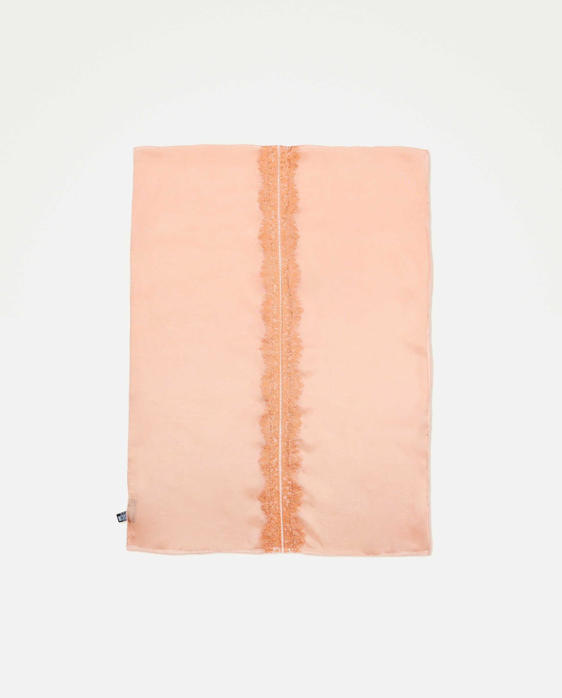Chiffon 100% Seda com Detalhes de Renda Toffee-2
