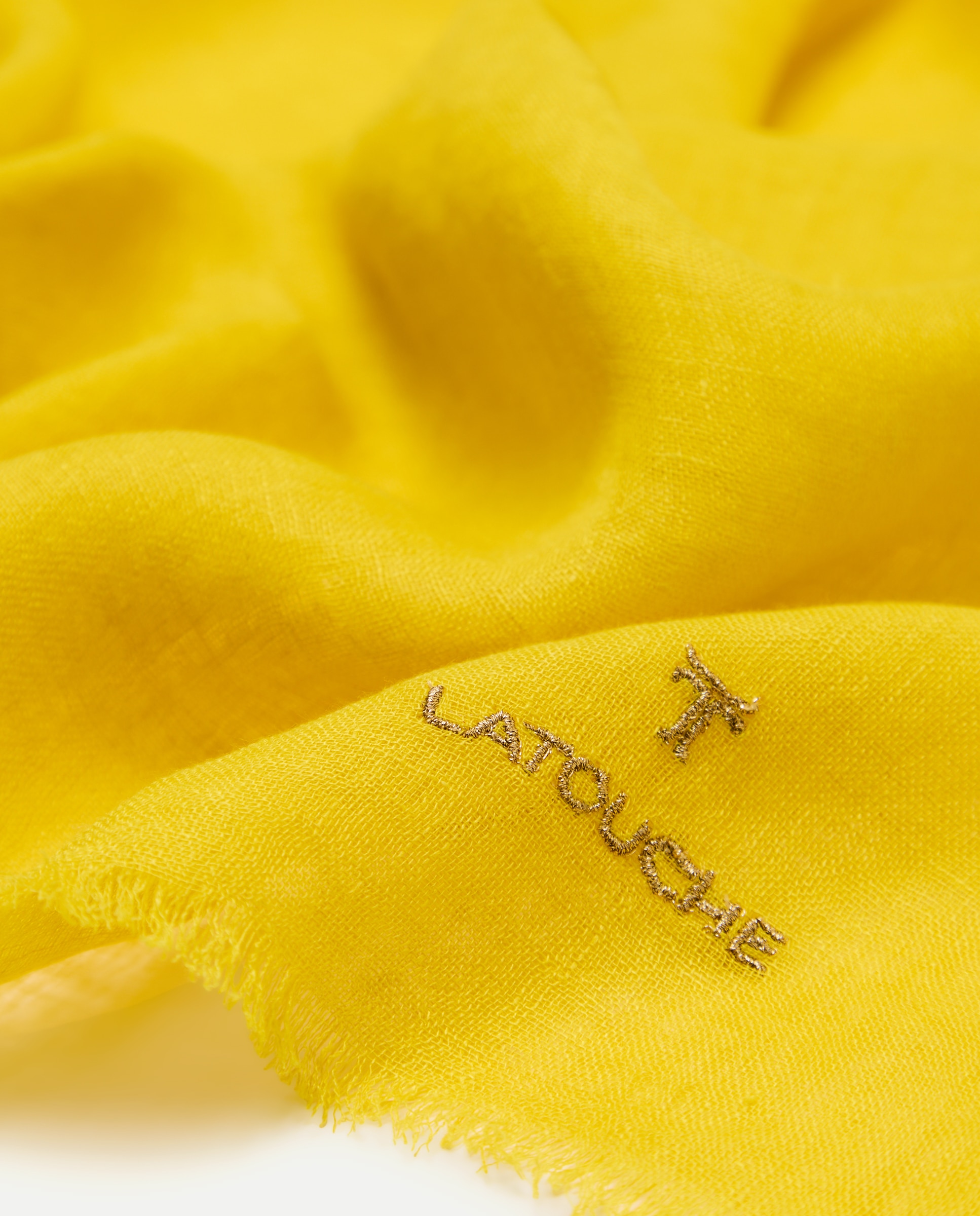 Écharpe de Linho Lisa Amarelo-limão-3