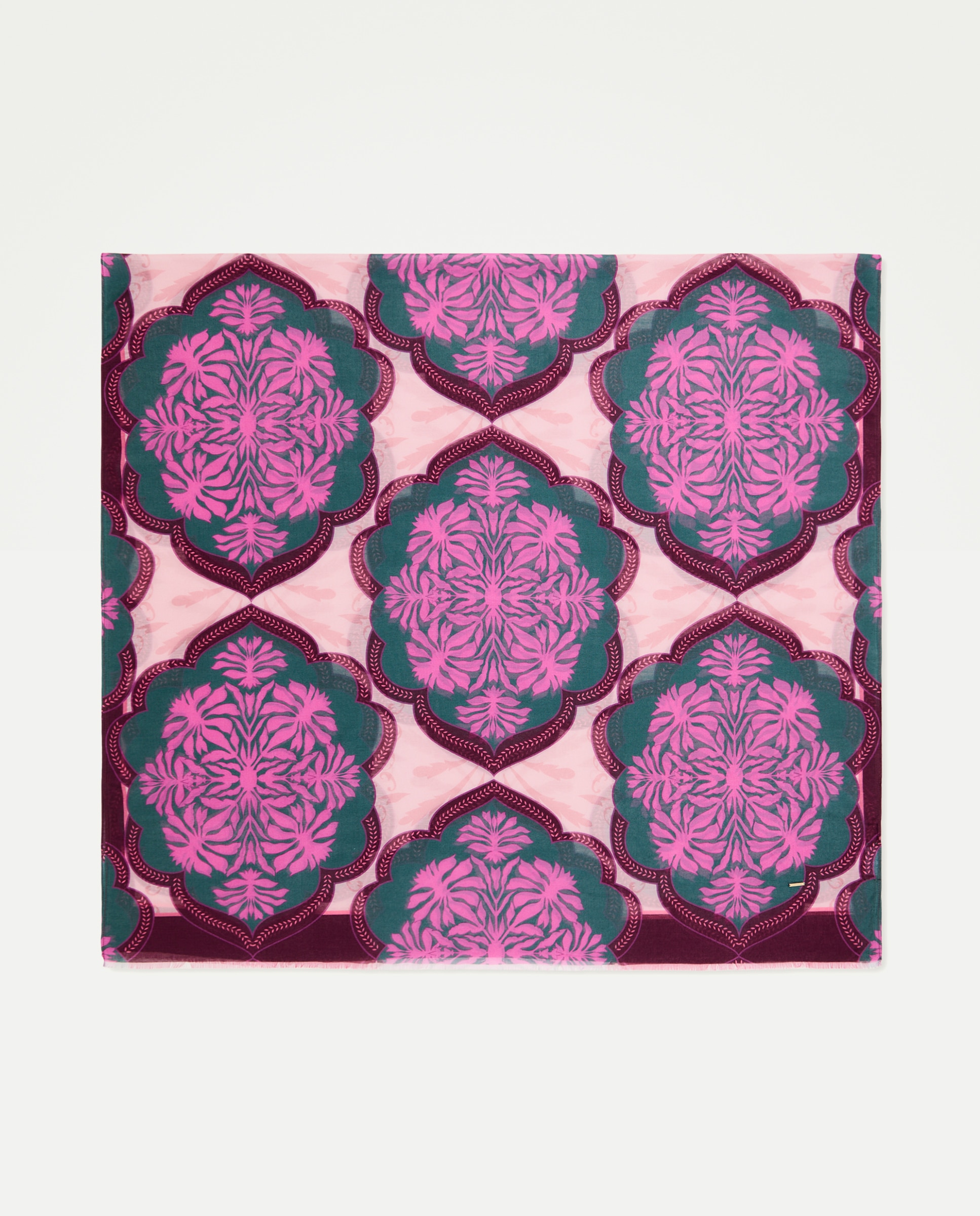 Écharpe de Algodão e Seda Rosa-2