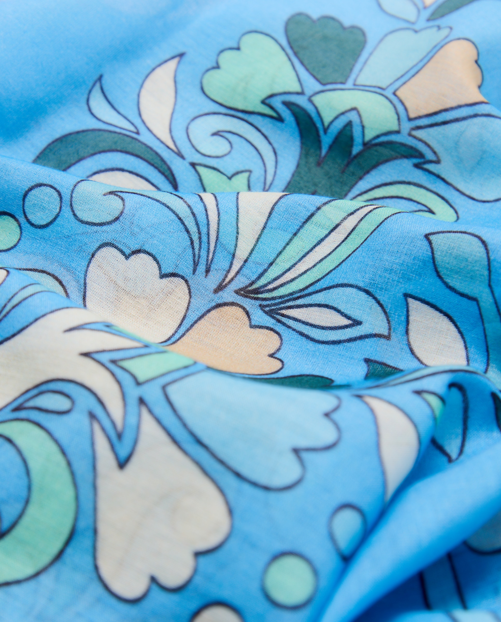 Écharpe de Algodão e Seda 400 Azul-3