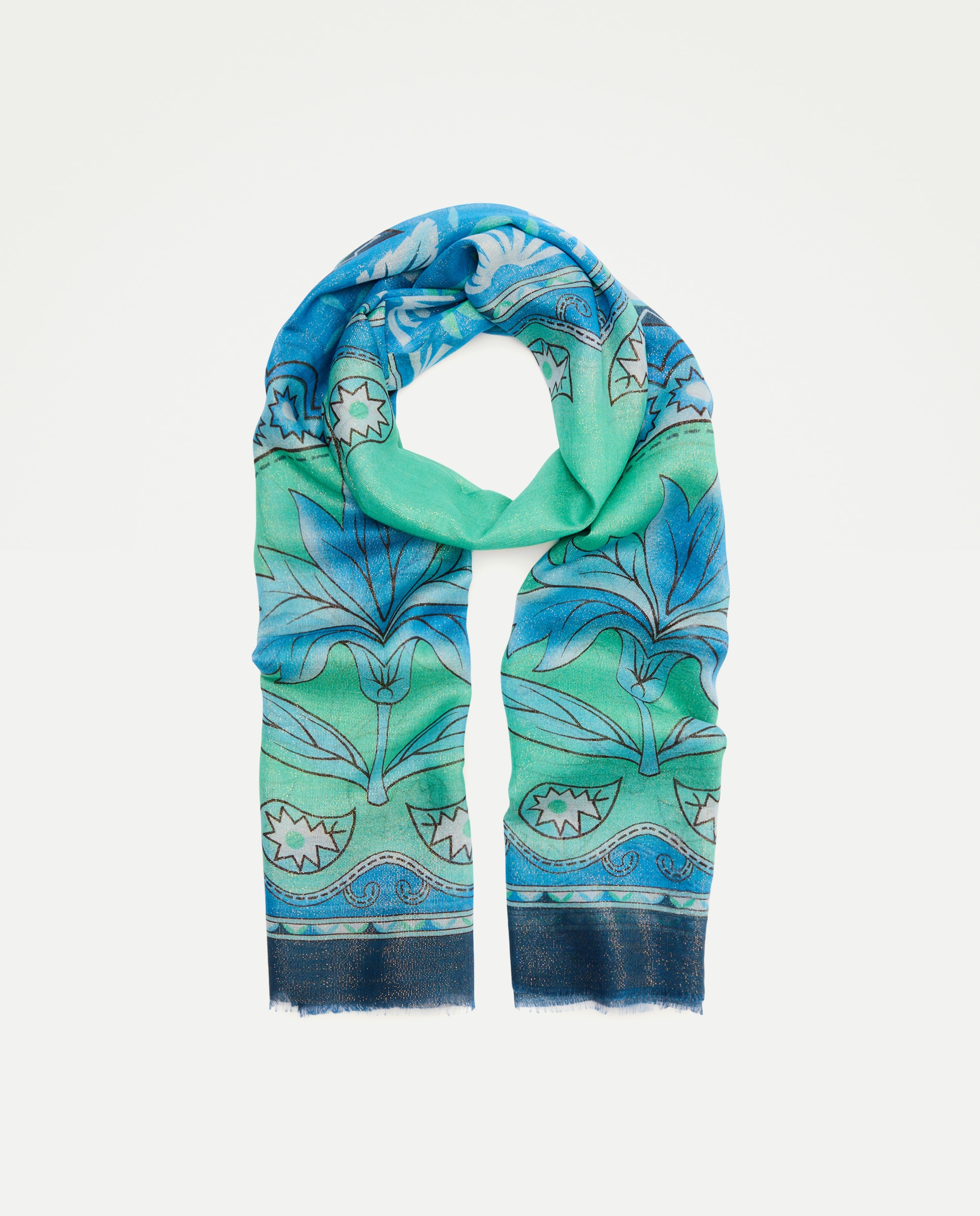 Imagem 0 de Écharpe de Algodão em Modal e Fio Metalizado