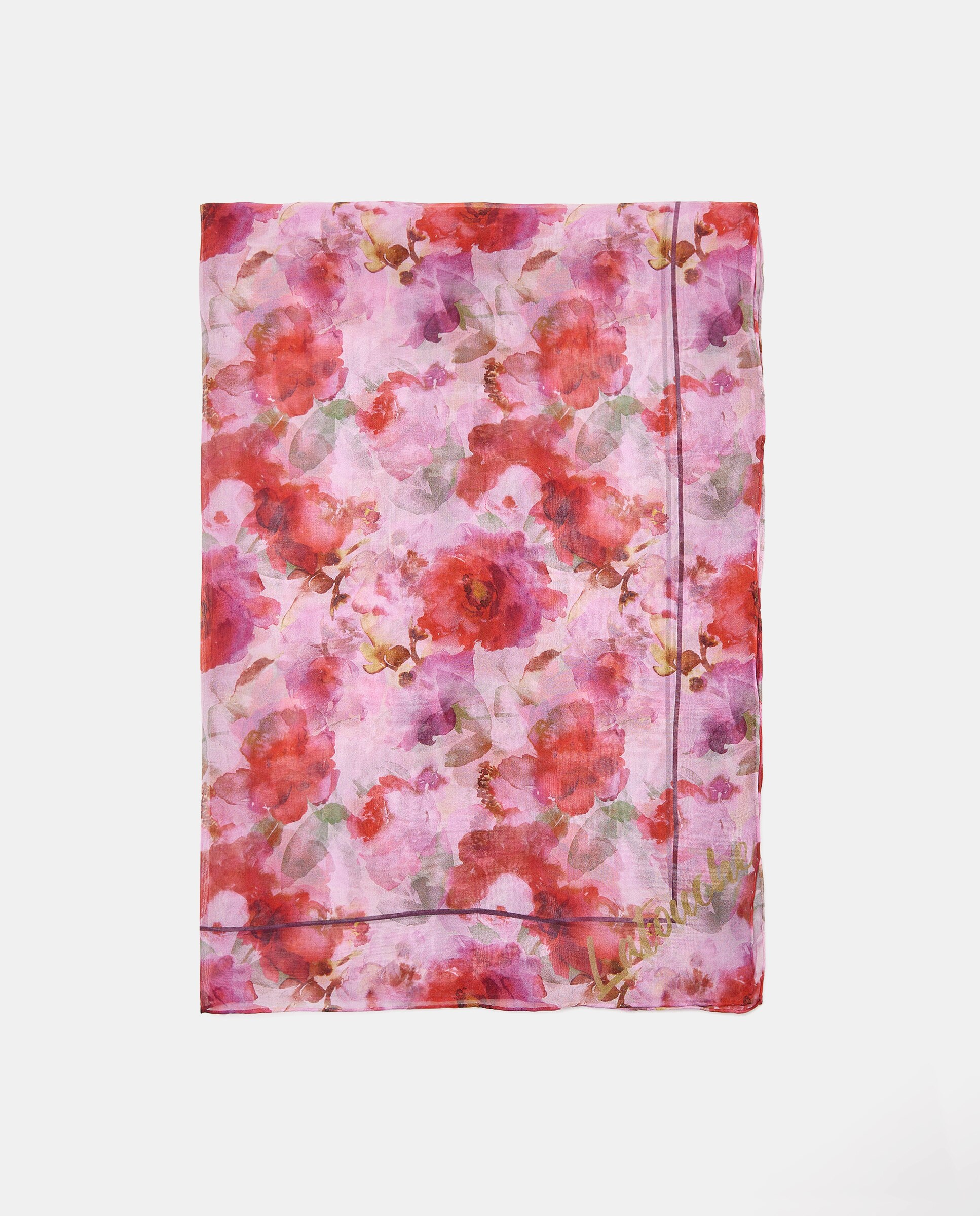 Fular chifón seda estampado flor difuminada - Latouche - 200 Rosa 200 Rosa-2