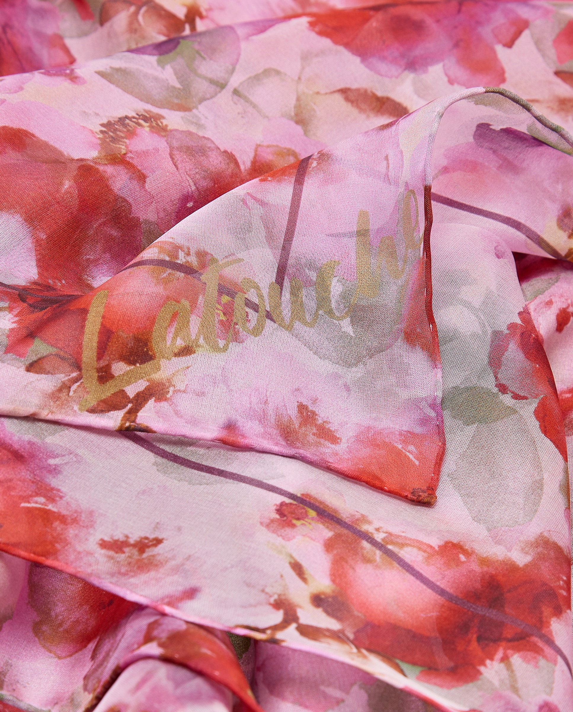 Fular chifón seda estampado flor difuminada - Latouche - 200 Rosa 200 Rosa-3