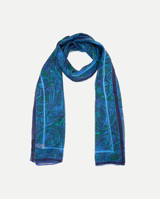 Fular chifón seda estampado paisley