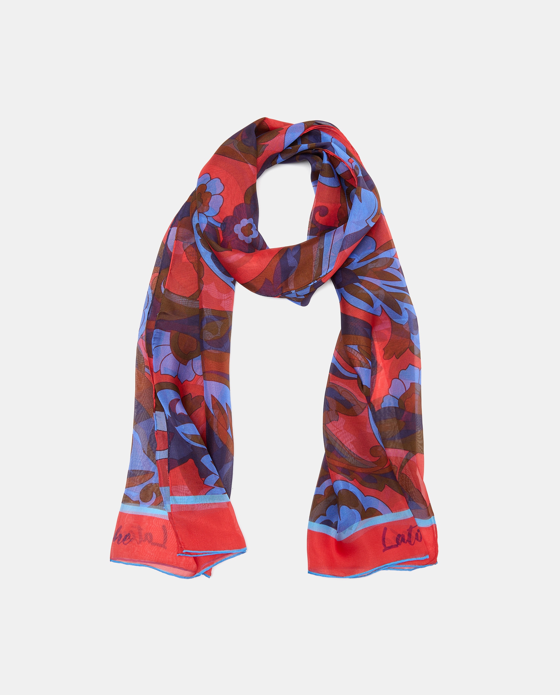 Imagem 0 de Écharpe de Chiffon e Seda com Estampado tipo Anos Setenta