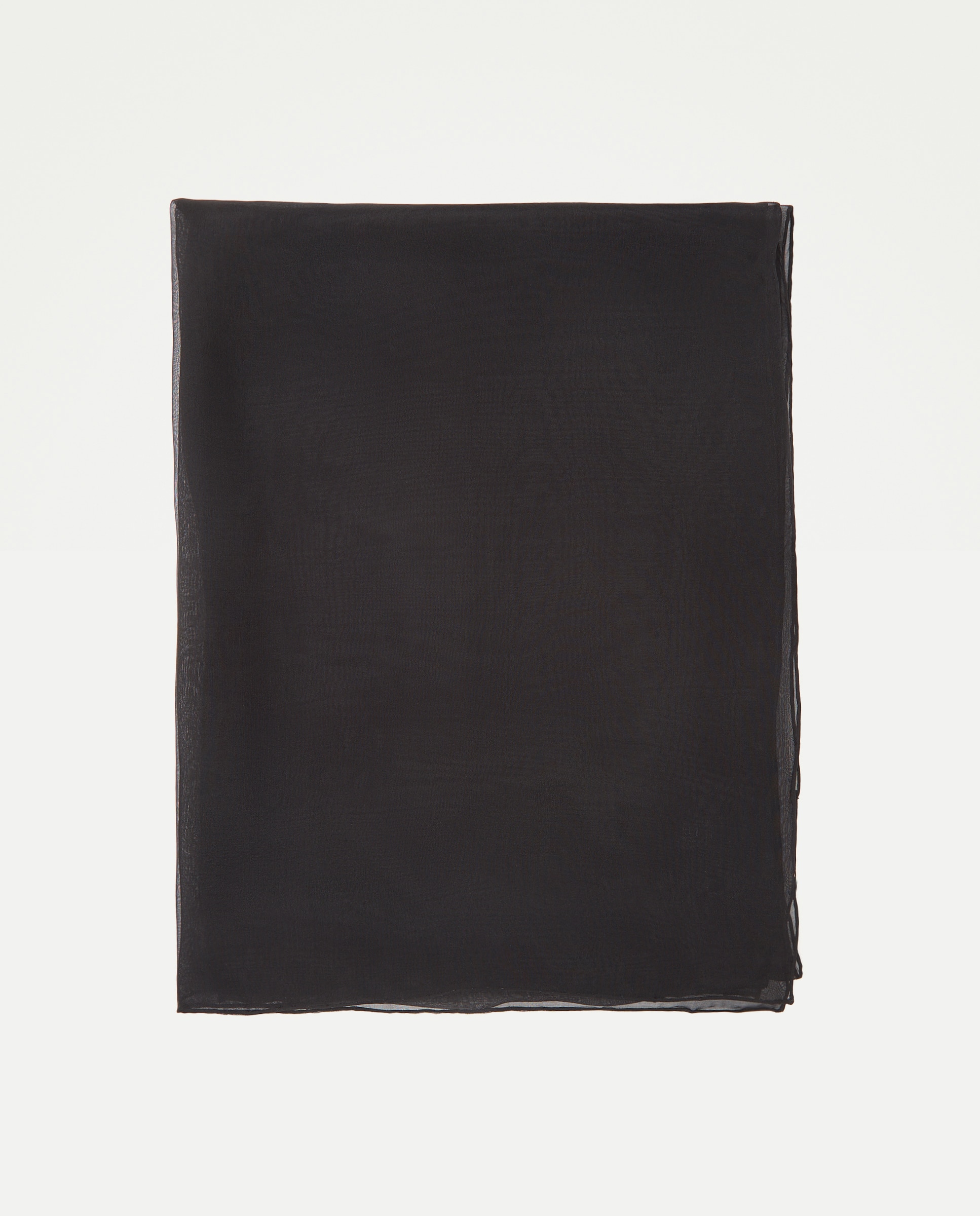 Fular chifón de seda y liso - Latouche - Negro Negro-2