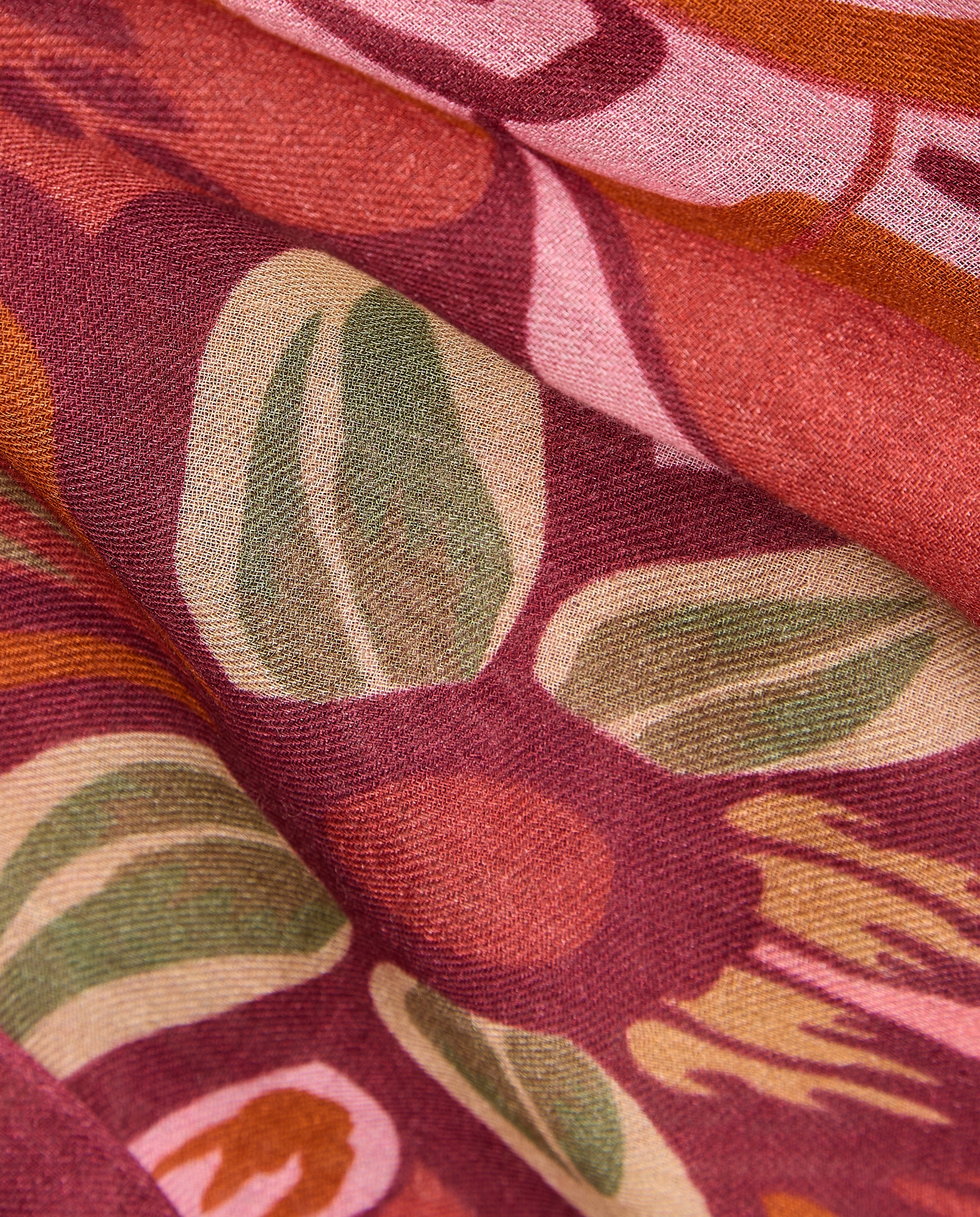 Écharpe com Estampado Floral de Estilo Indiano Castanho-3