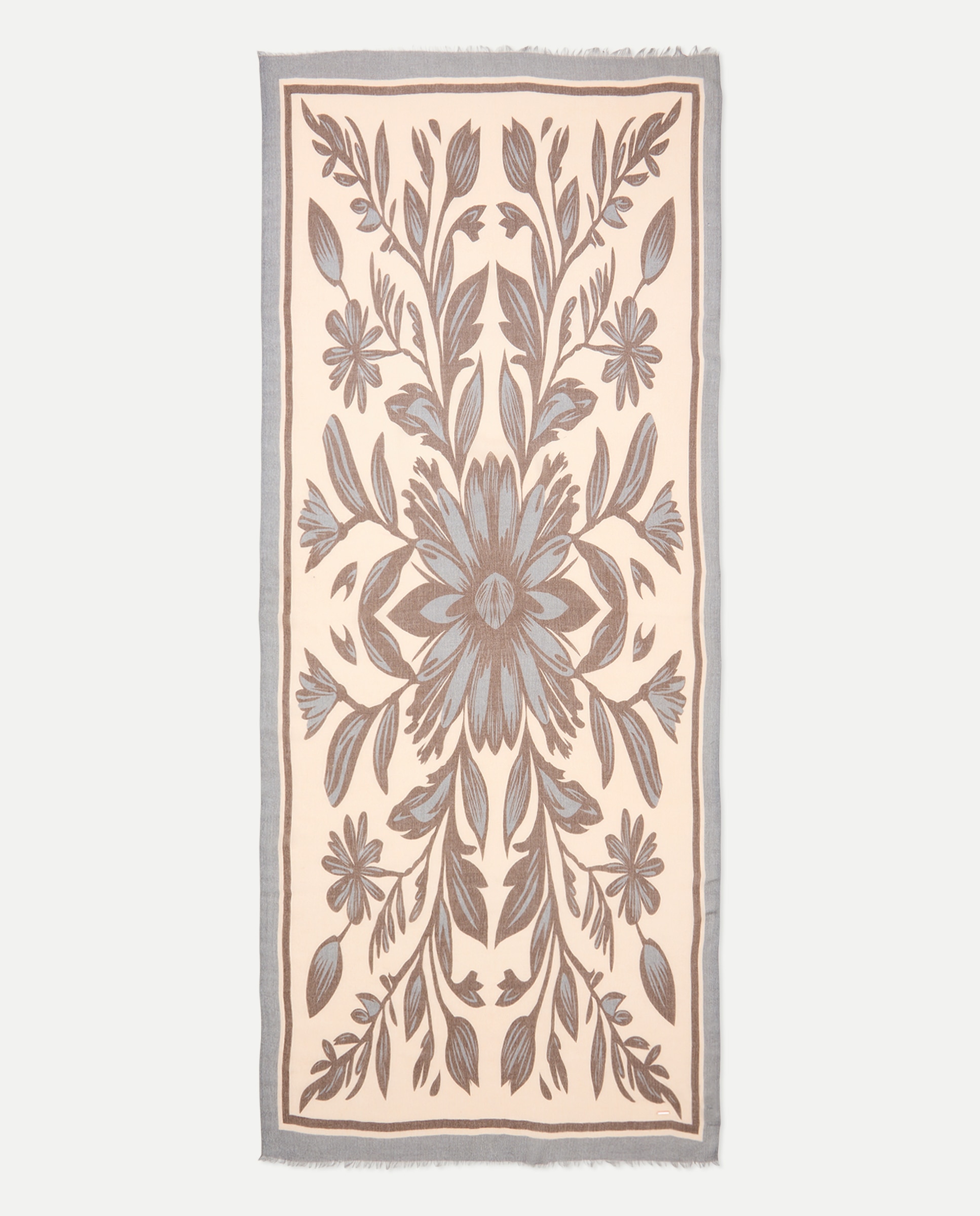 Écharpe com Estampado Floral Cinzento-claro-2
