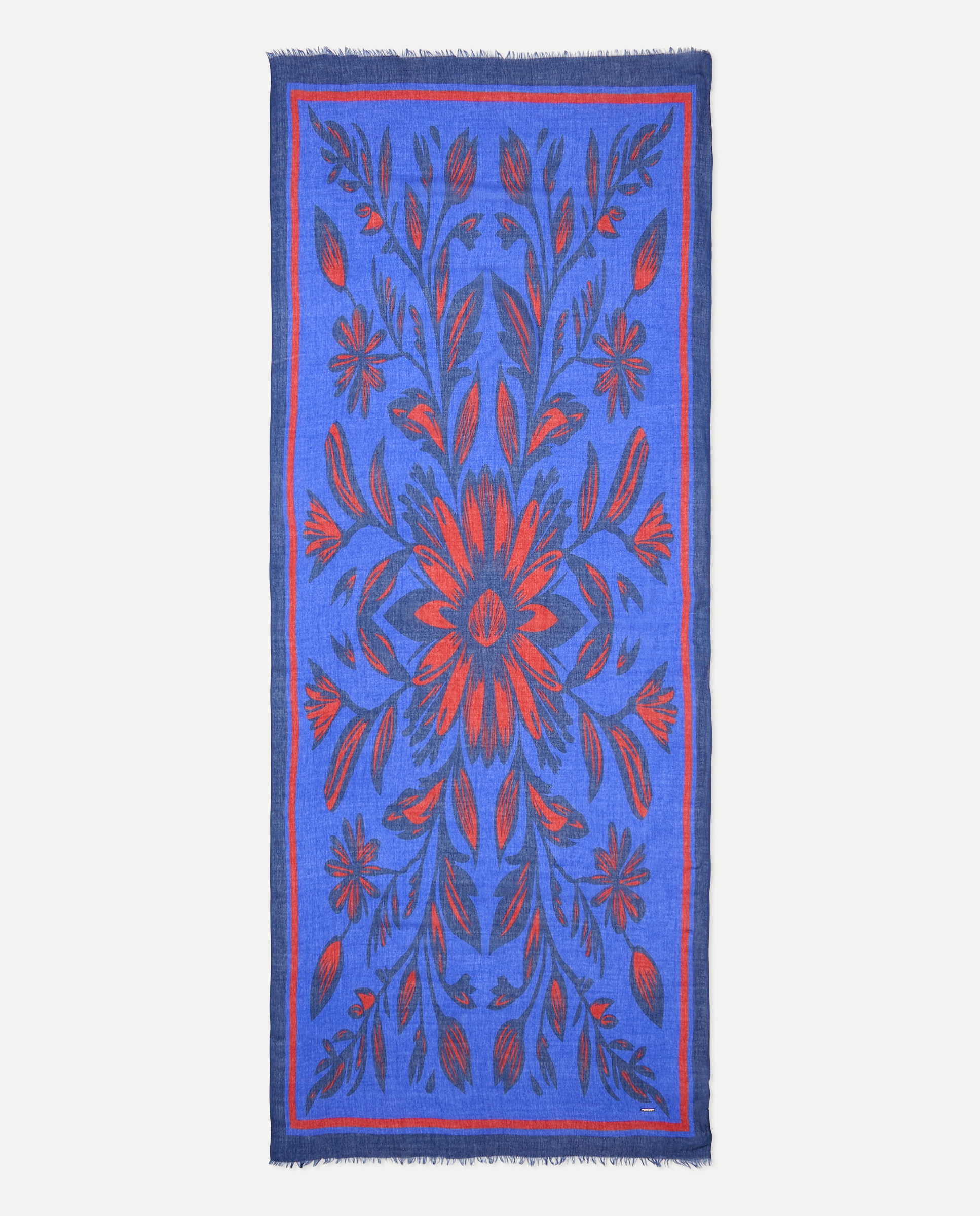 Écharpe com Estampado Floral 400 Azul-2