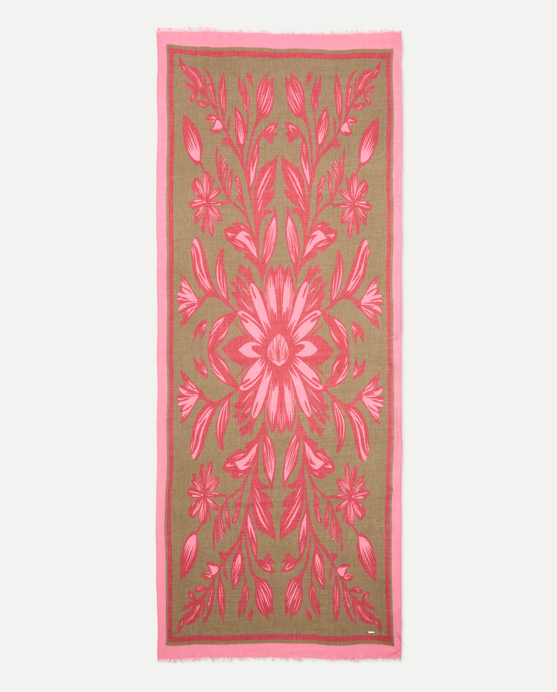 Écharpe com Estampado Floral 600 Vermelho-2