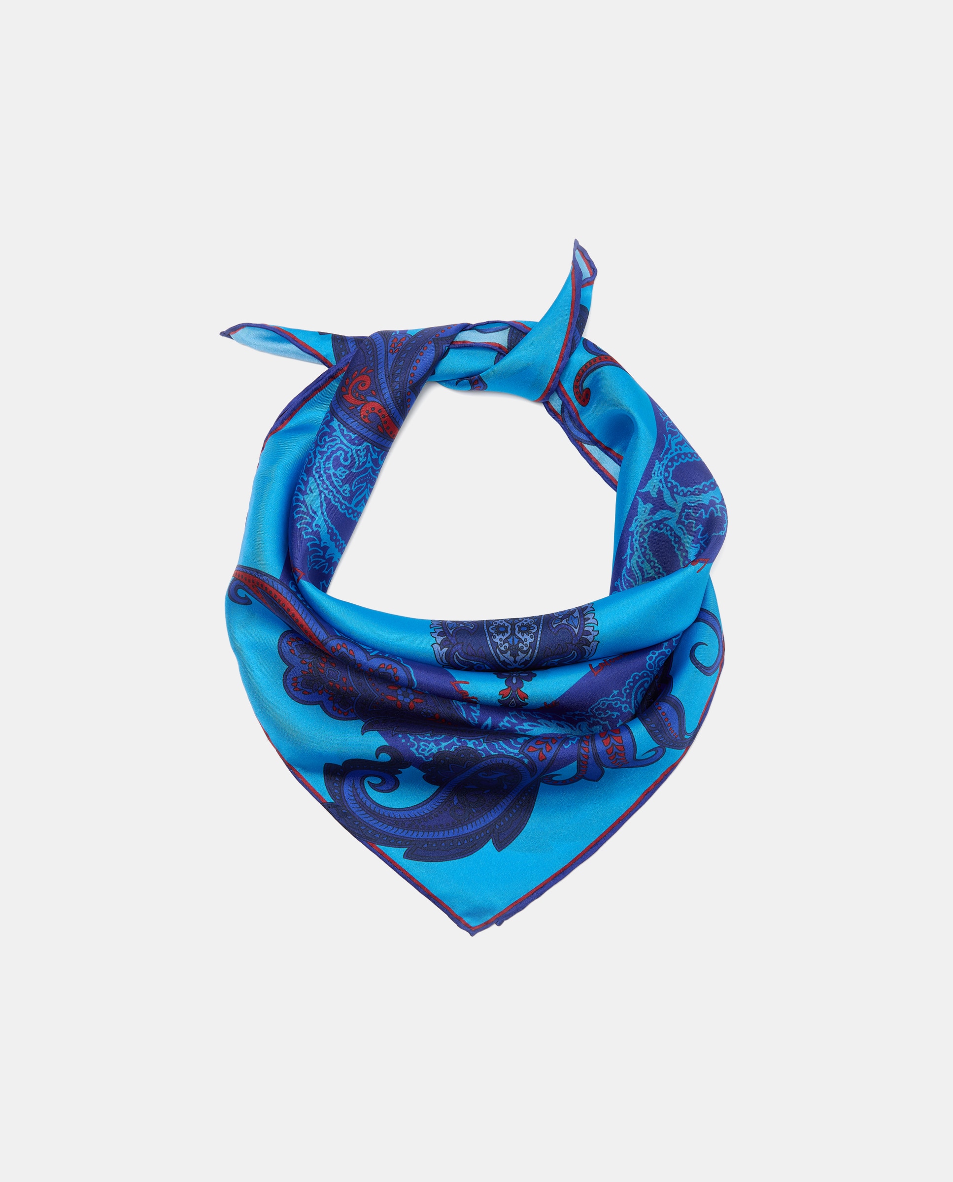 Imagen 1 de Pañuelo de twill seda estampado paisley posicionado - Latouche - 400 Azul 400 Azul
