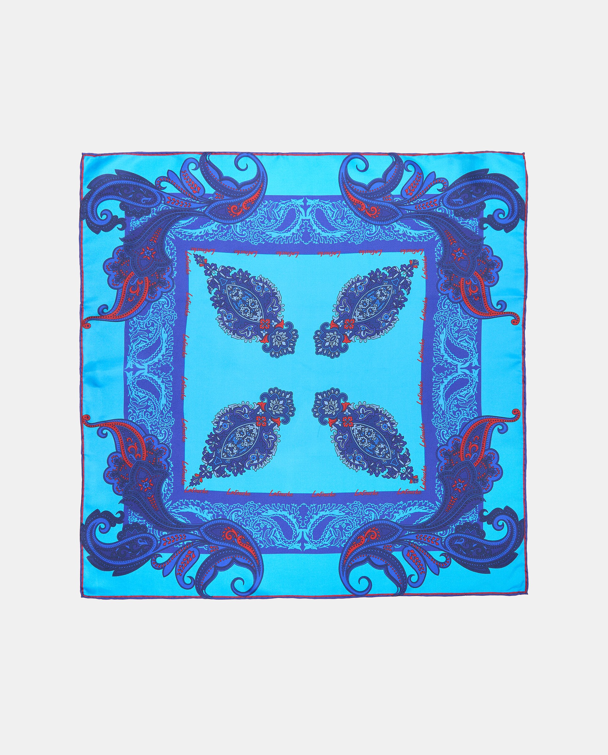 Imagen 2 de Pañuelo de twill seda estampado paisley posicionado - Latouche - 400 Azul 400 Azul