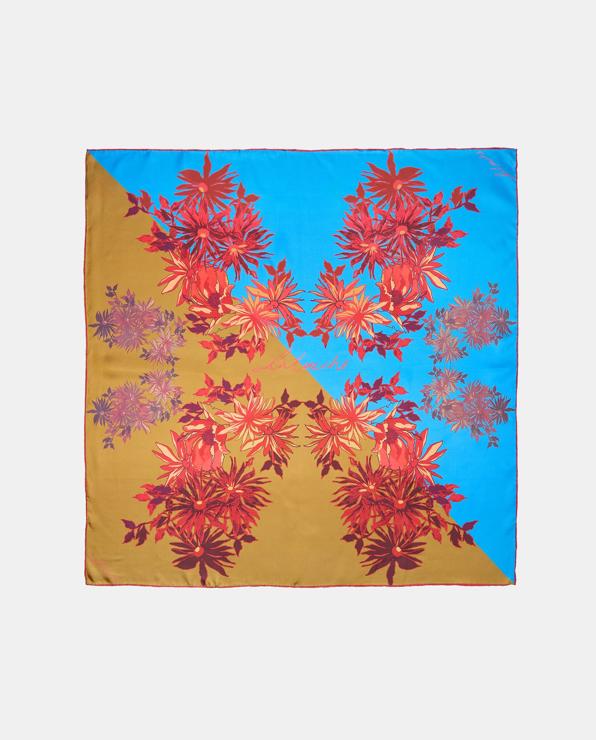 Pañuelo twill con estampado cuadricolor - Latouche - 400 Azul 400 Azul-2