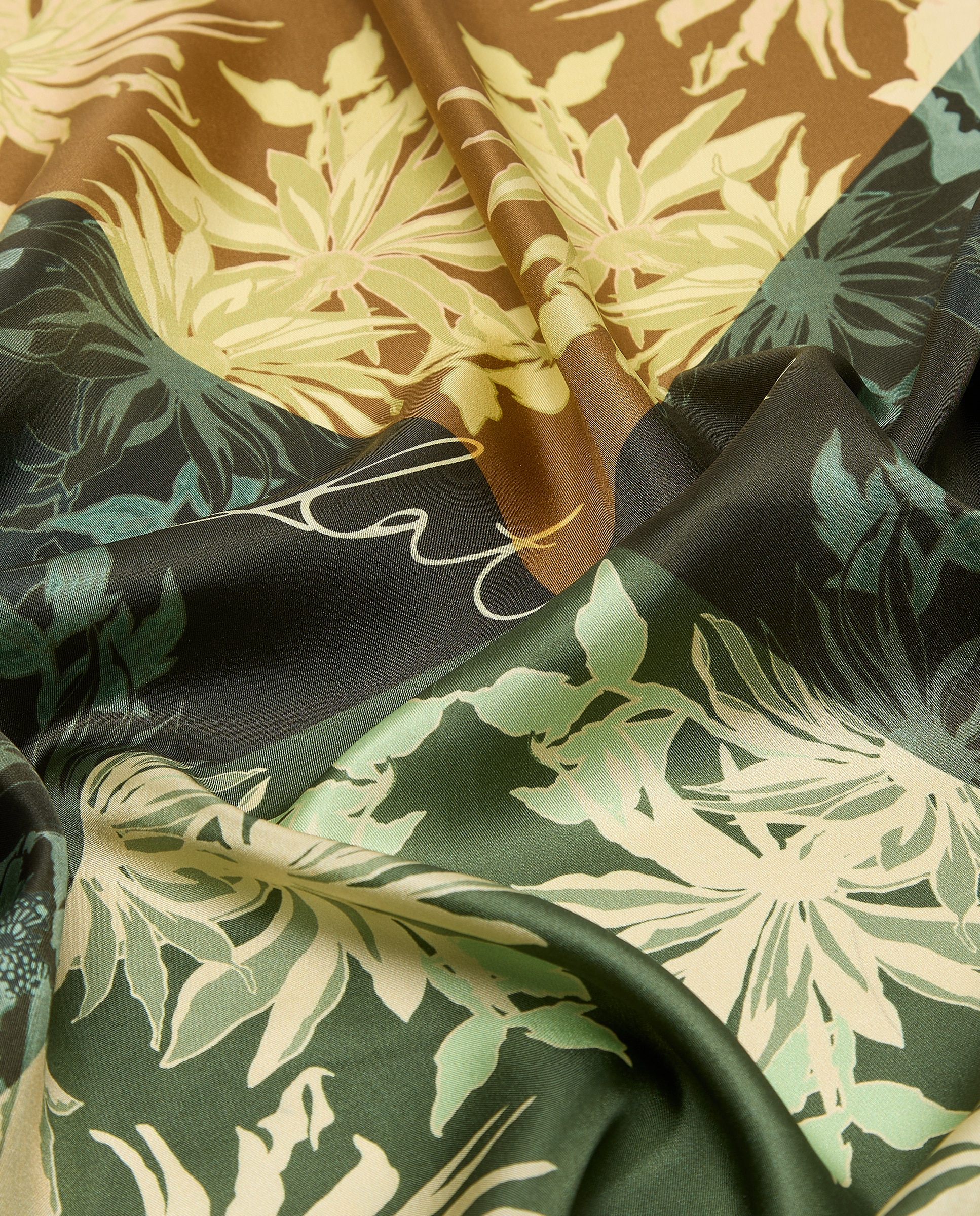Pañuelo twill con estampado cuadricolor - Latouche - Verde Verde-3