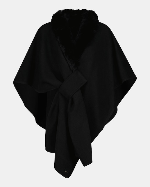 Imagen 0 de Capa tipo chal con pelo sintético