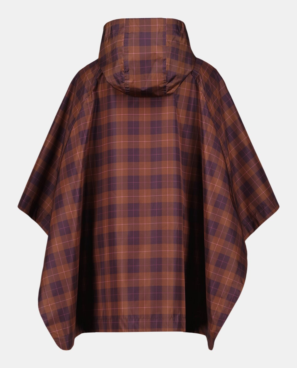 Impermeável com Estampado aos Quadrados Roxo-2