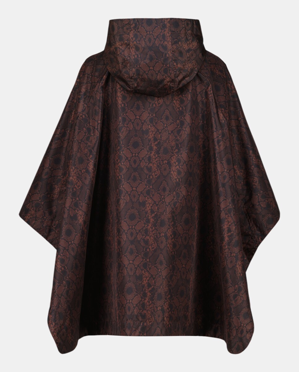 Impermeável com Animal Print de Serpente Castanho-2