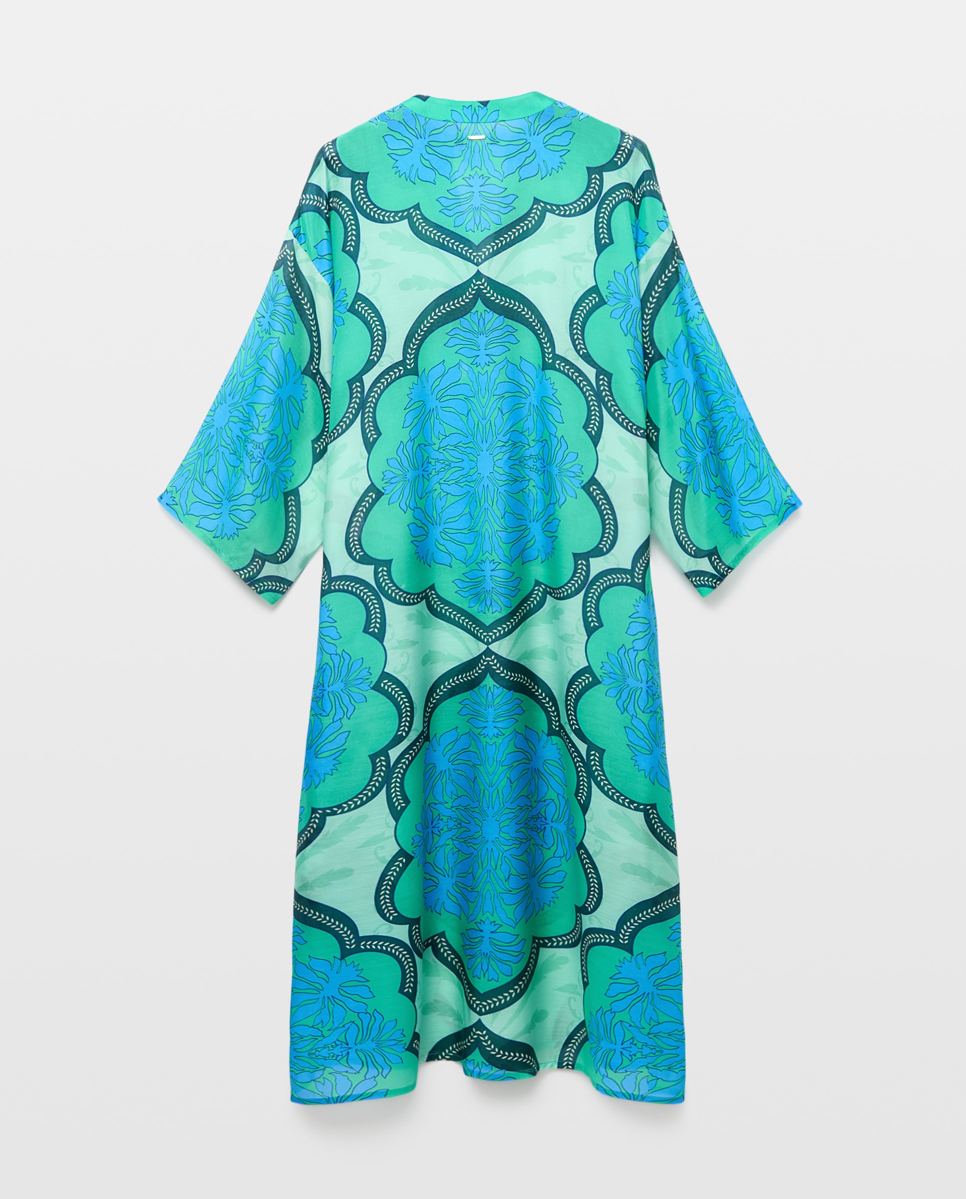 Kaftan com Estampado Retro Verde-2