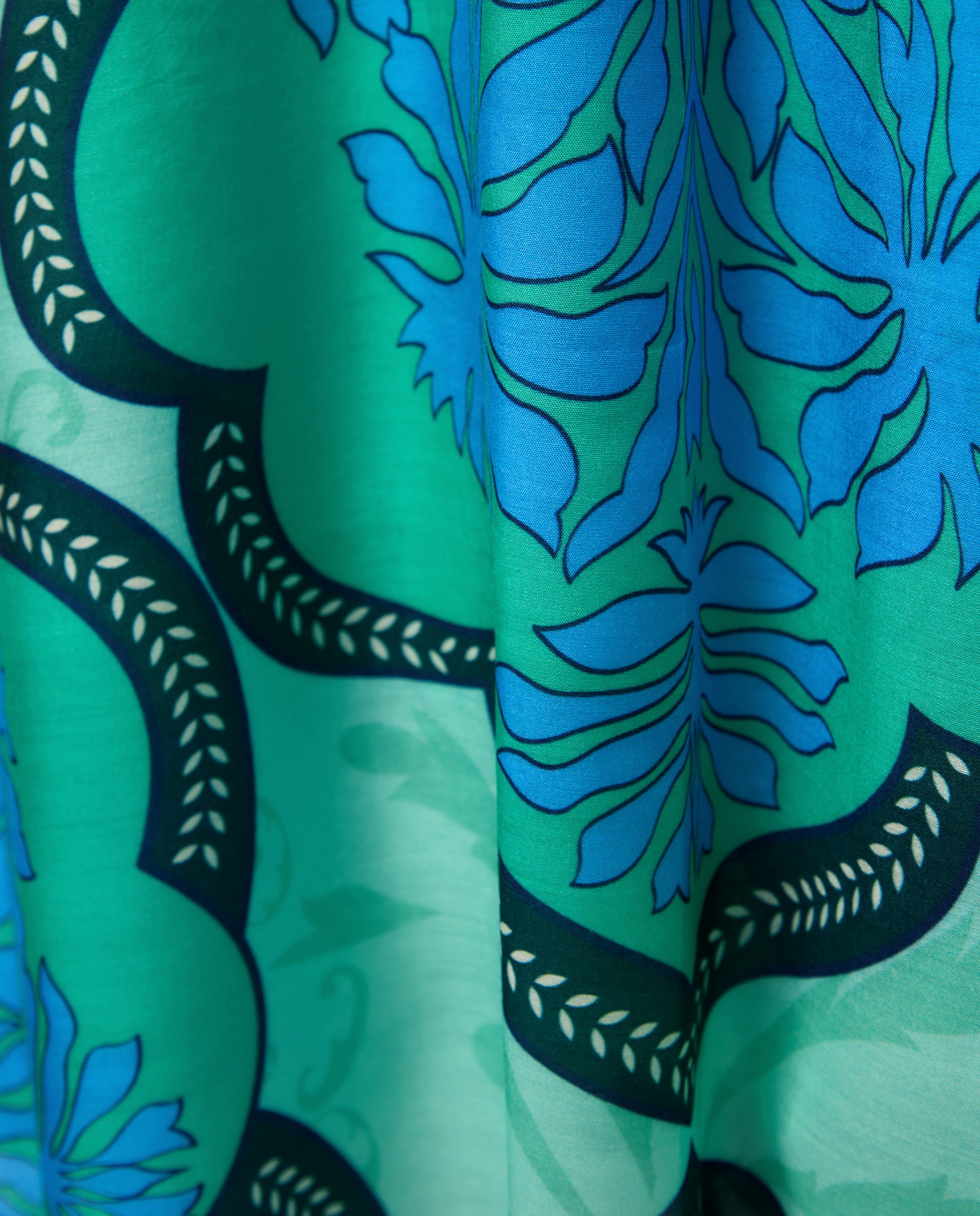 Kaftan com Estampado Retro Verde-3