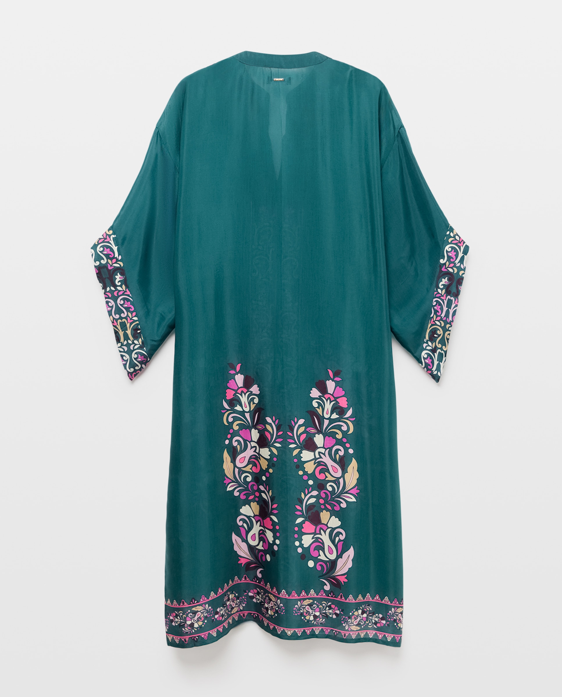 Kaftan com Gola de Pérolas Verde-2