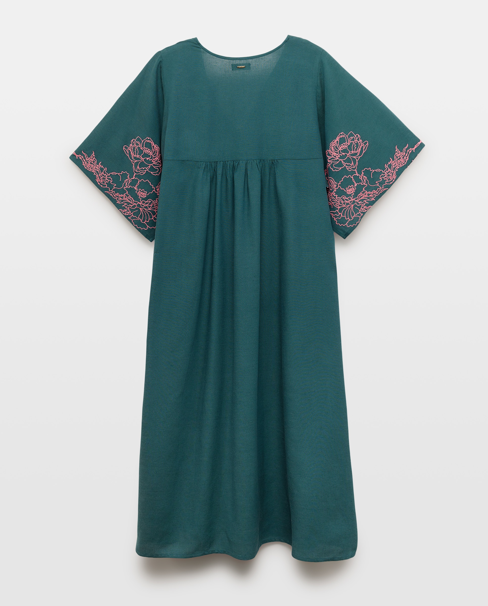 Kaftan com Trabalho Bordado nas Mangas Verde-2