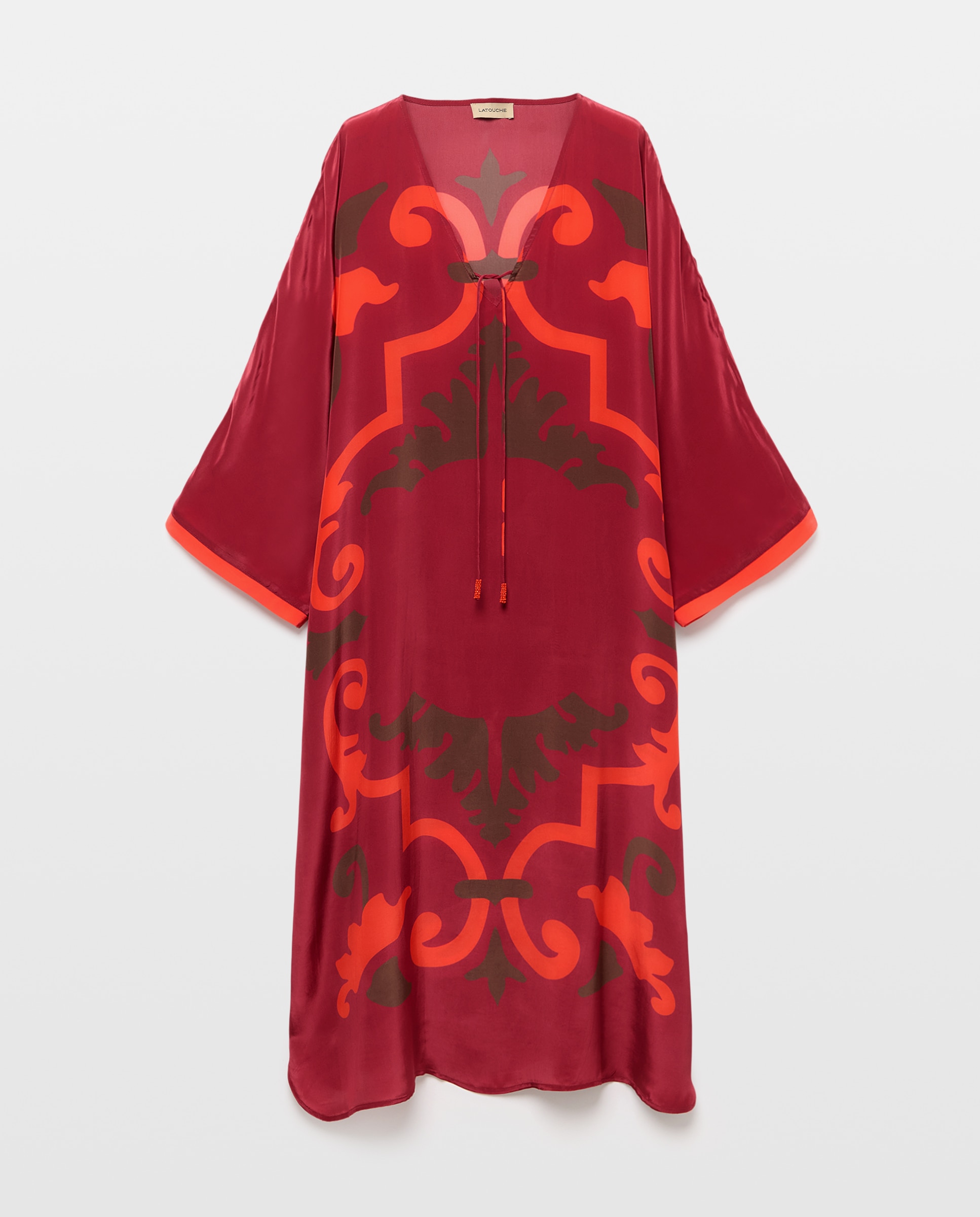 Imagem 0 de Kaftan com Estampado dos Anos Sessenta e Nó à Frente