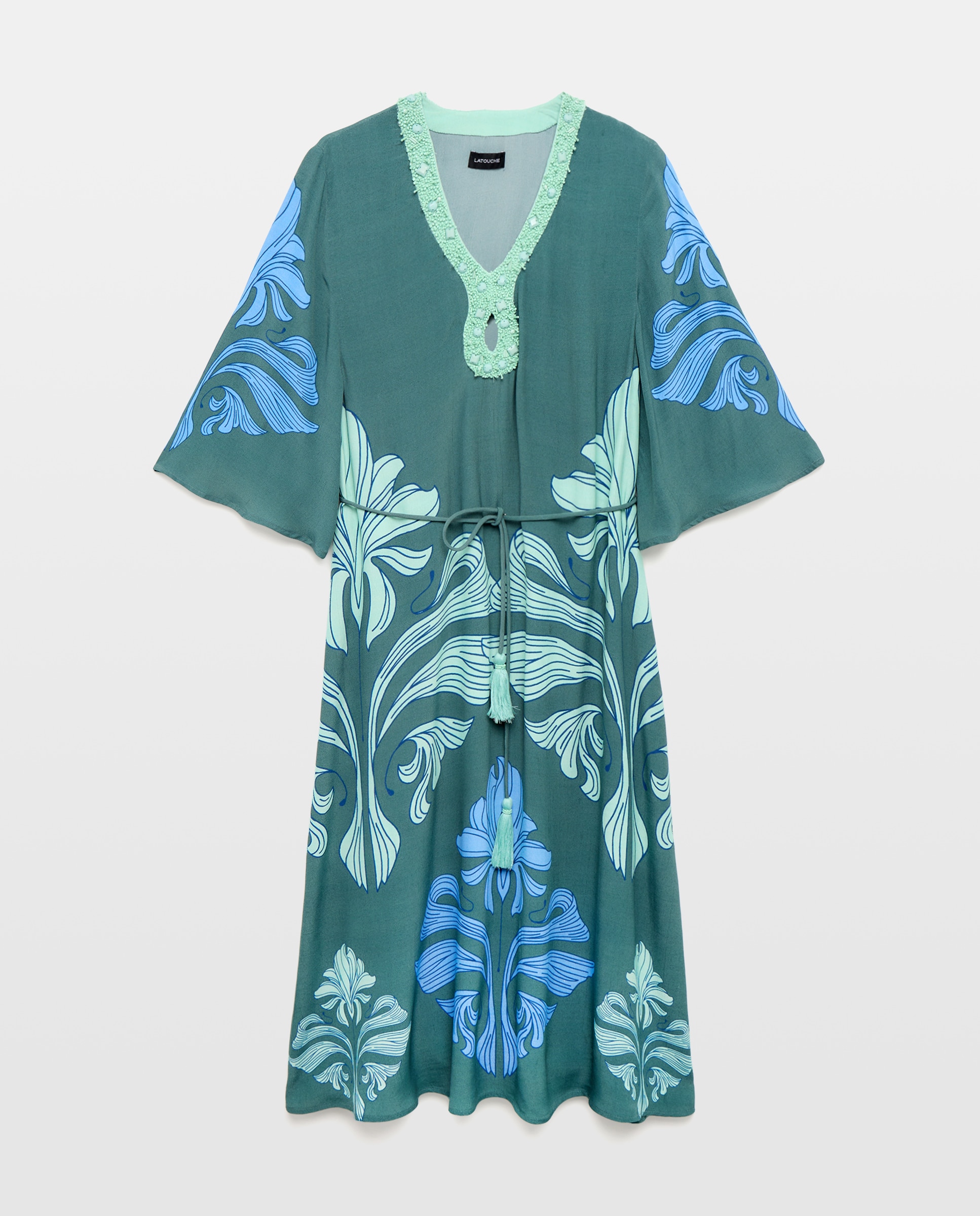 Imagem 0 de Kaftan com Trabalho de Pedraria no Decote