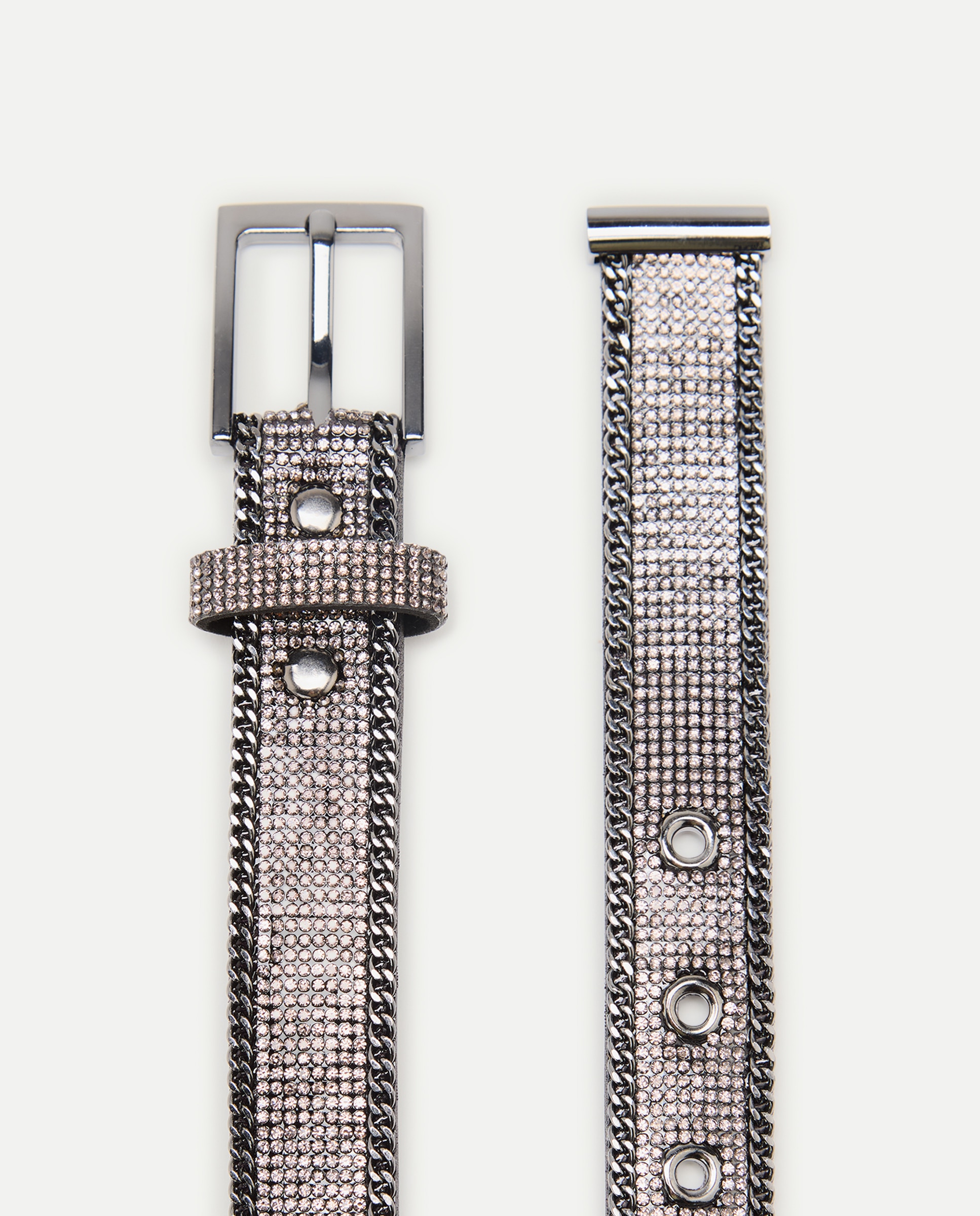 Cinto de Strass - Preto Prata-2