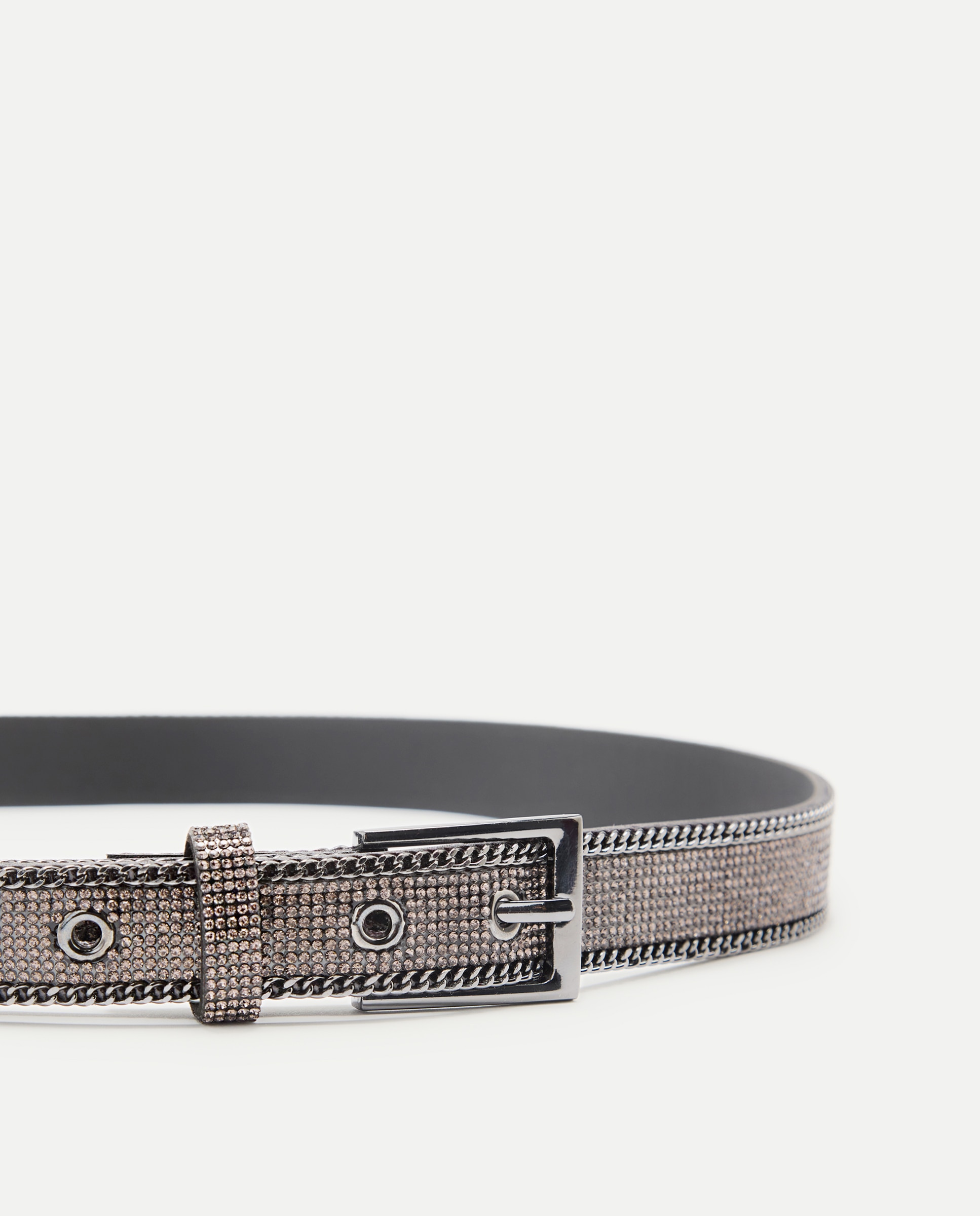 Cinto de Strass - Preto Prata-3
