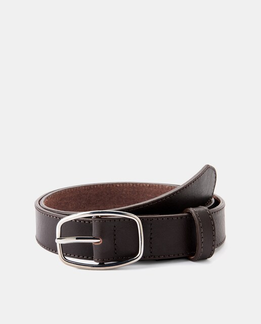 Imagem 0 de Cinto em Pele com Fivela Prateada