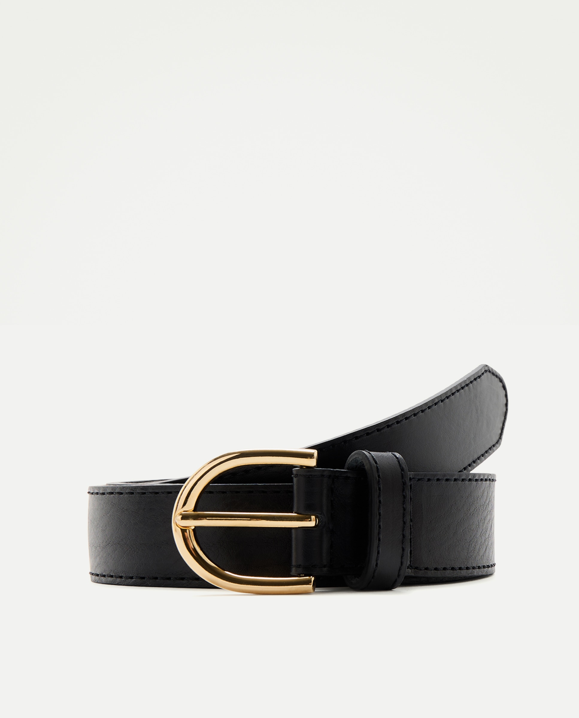 Cinturón de piel con hebilla clásica - Latouche - Negro Negro-1