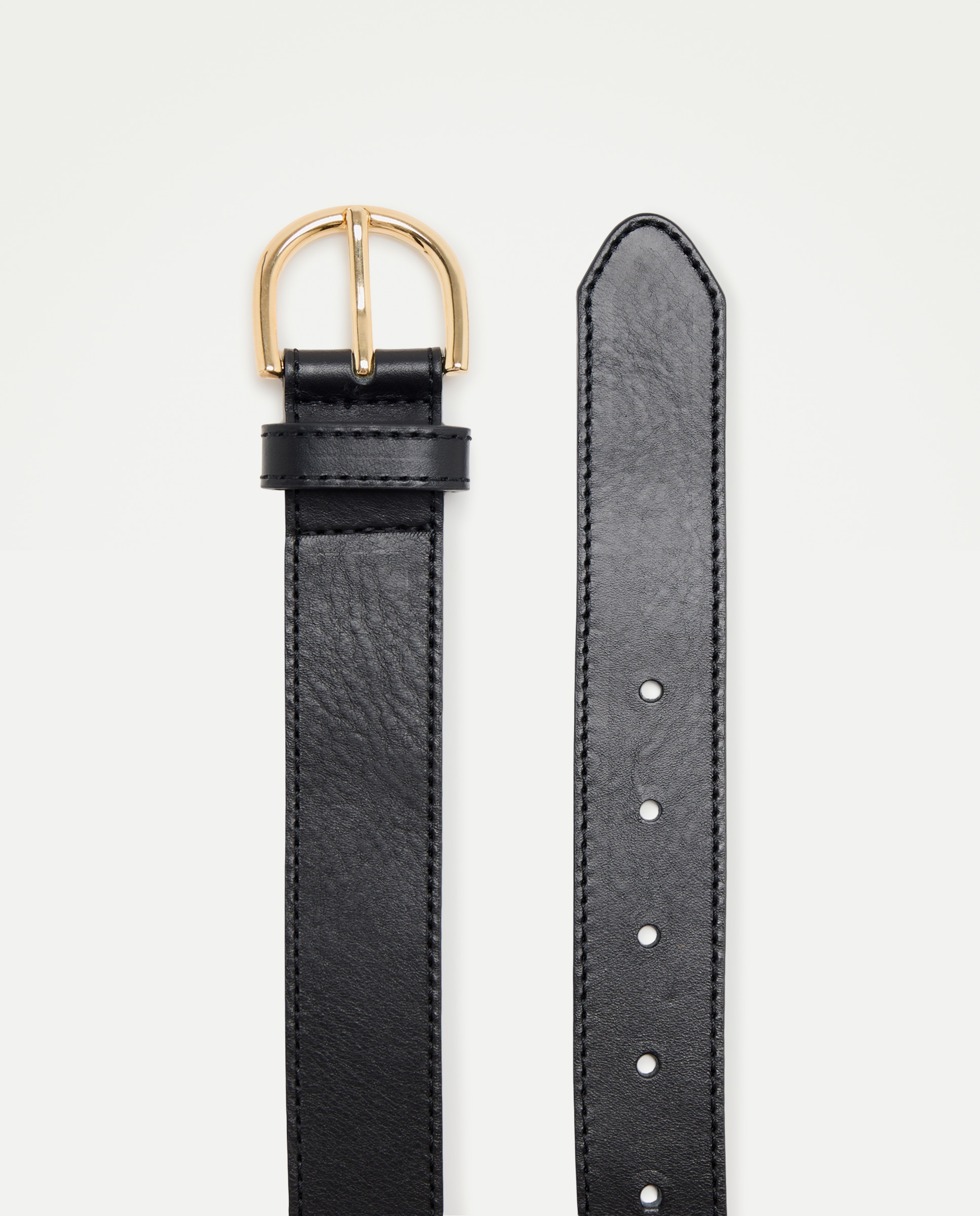 Cinturón de piel con hebilla clásica - Latouche - Negro Negro-2