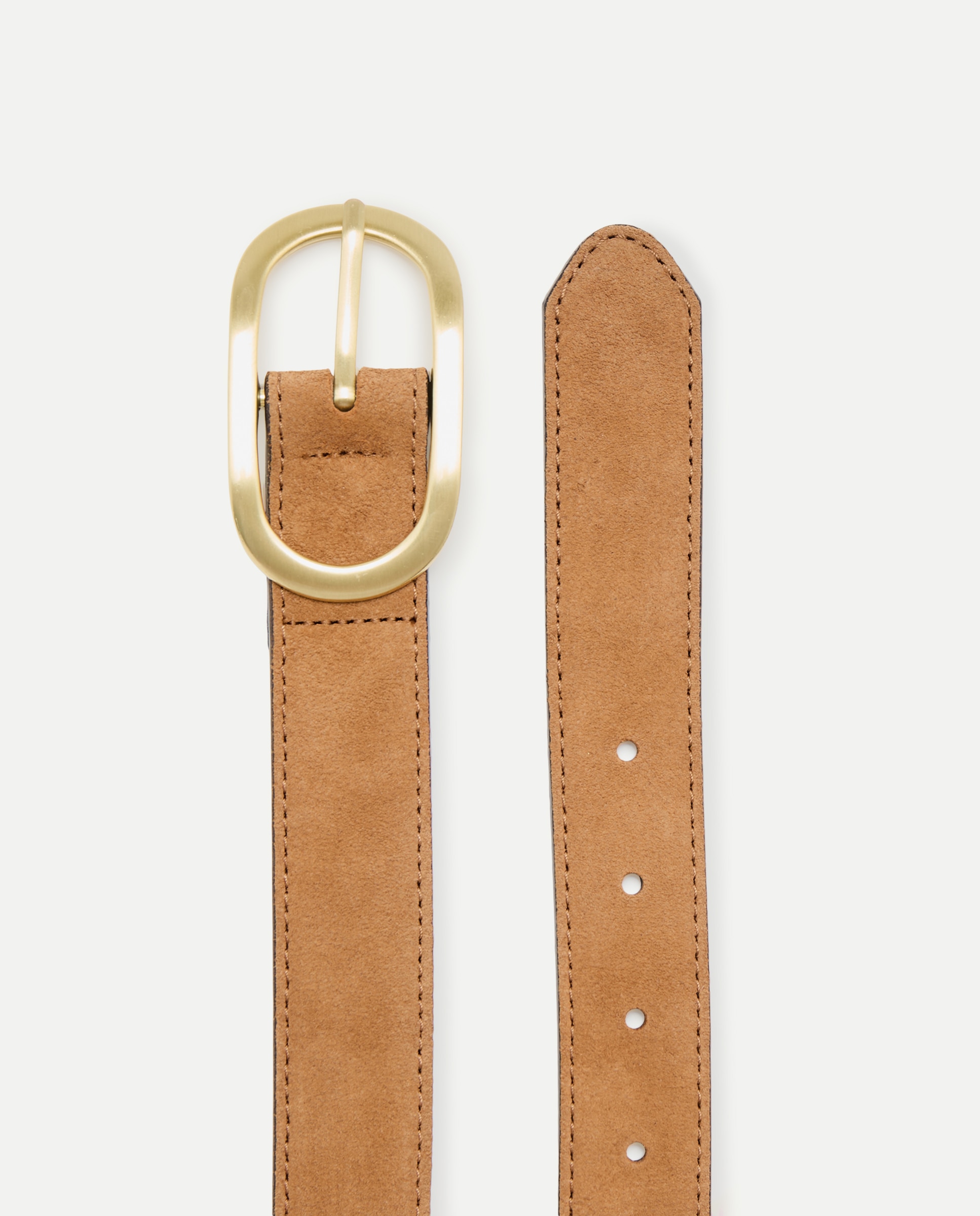 Cinturón de piel con hebilla ovalada mate - Latouche - 730 Camel 730 Camel-2