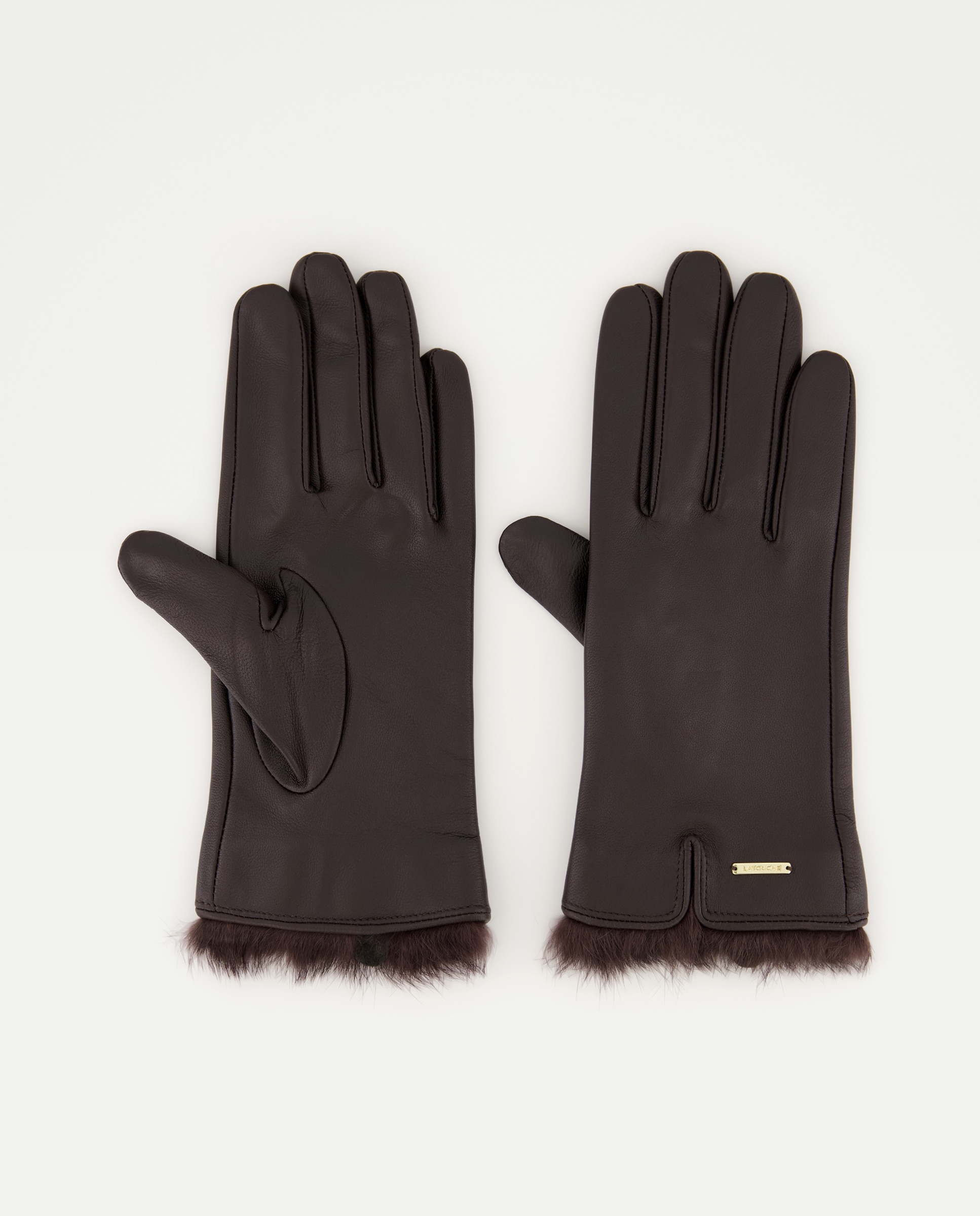 Guantes piel puño pelo dentro - Latouche - Marrón Marrón-1