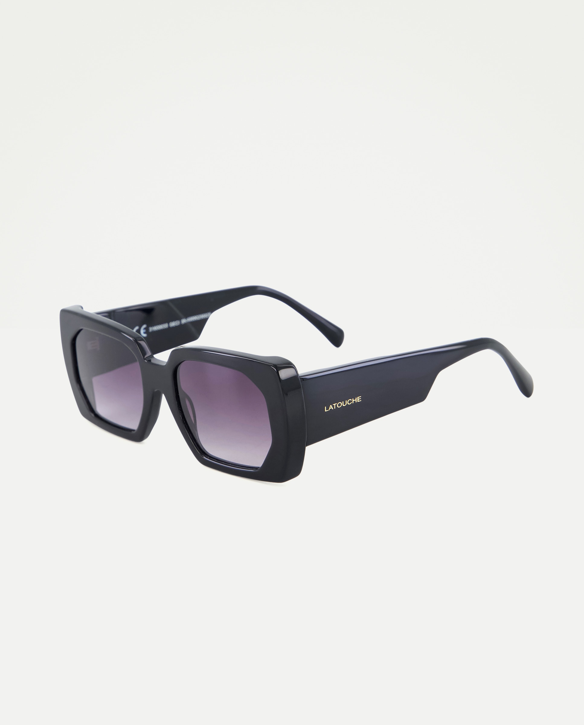 Óculos de Sol Retangulares com Degradé Preto-2