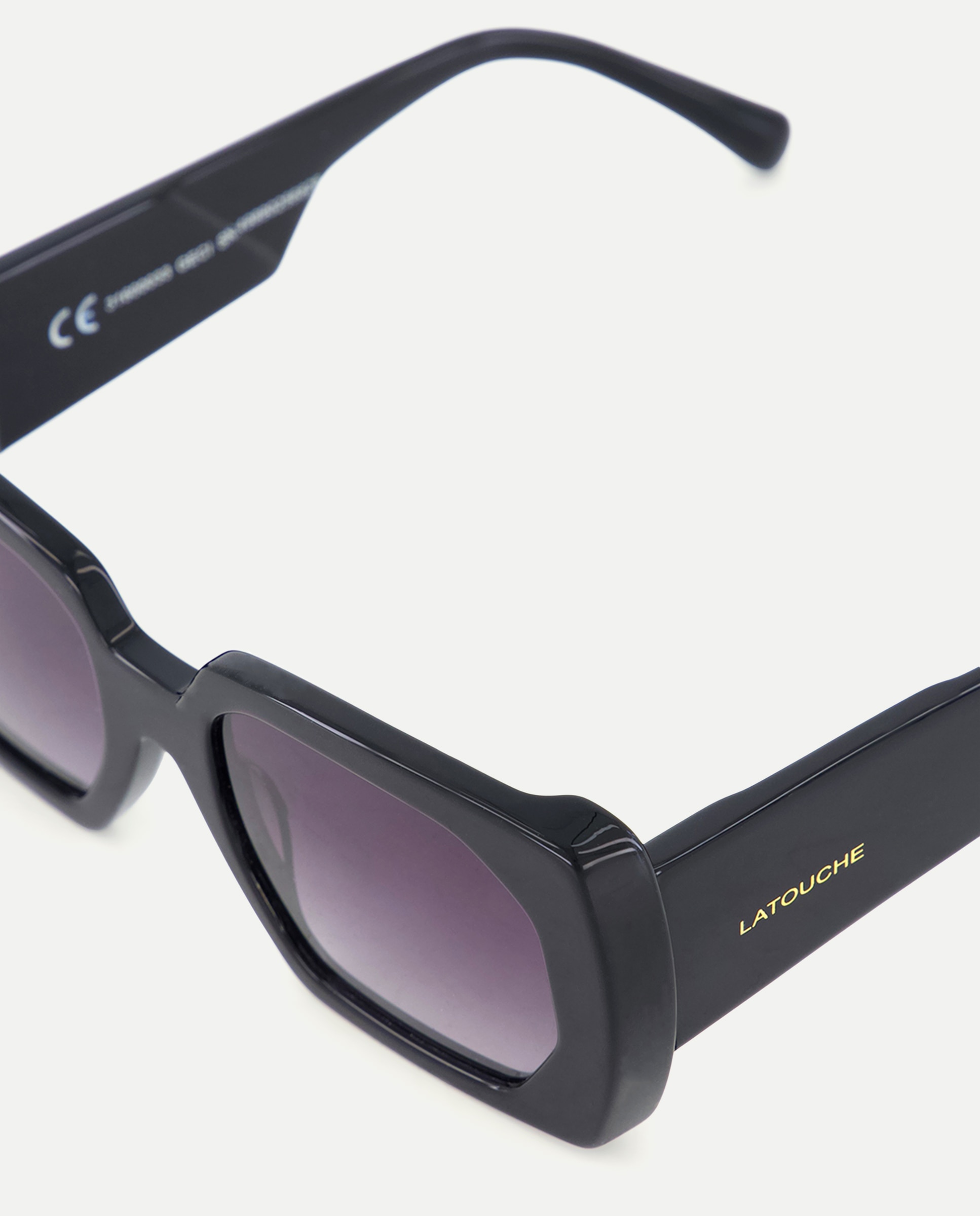 Óculos de Sol Retangulares com Degradé Preto-3