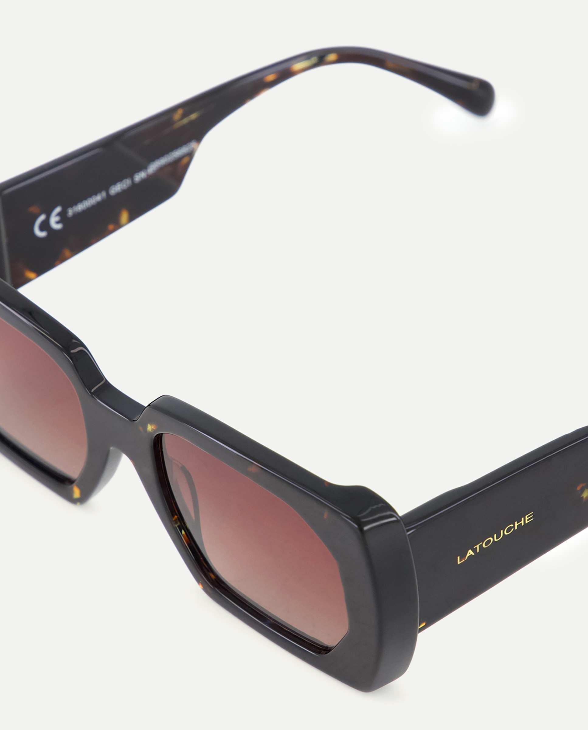 Óculos de Sol Retangulares com Degradé Castanho-3