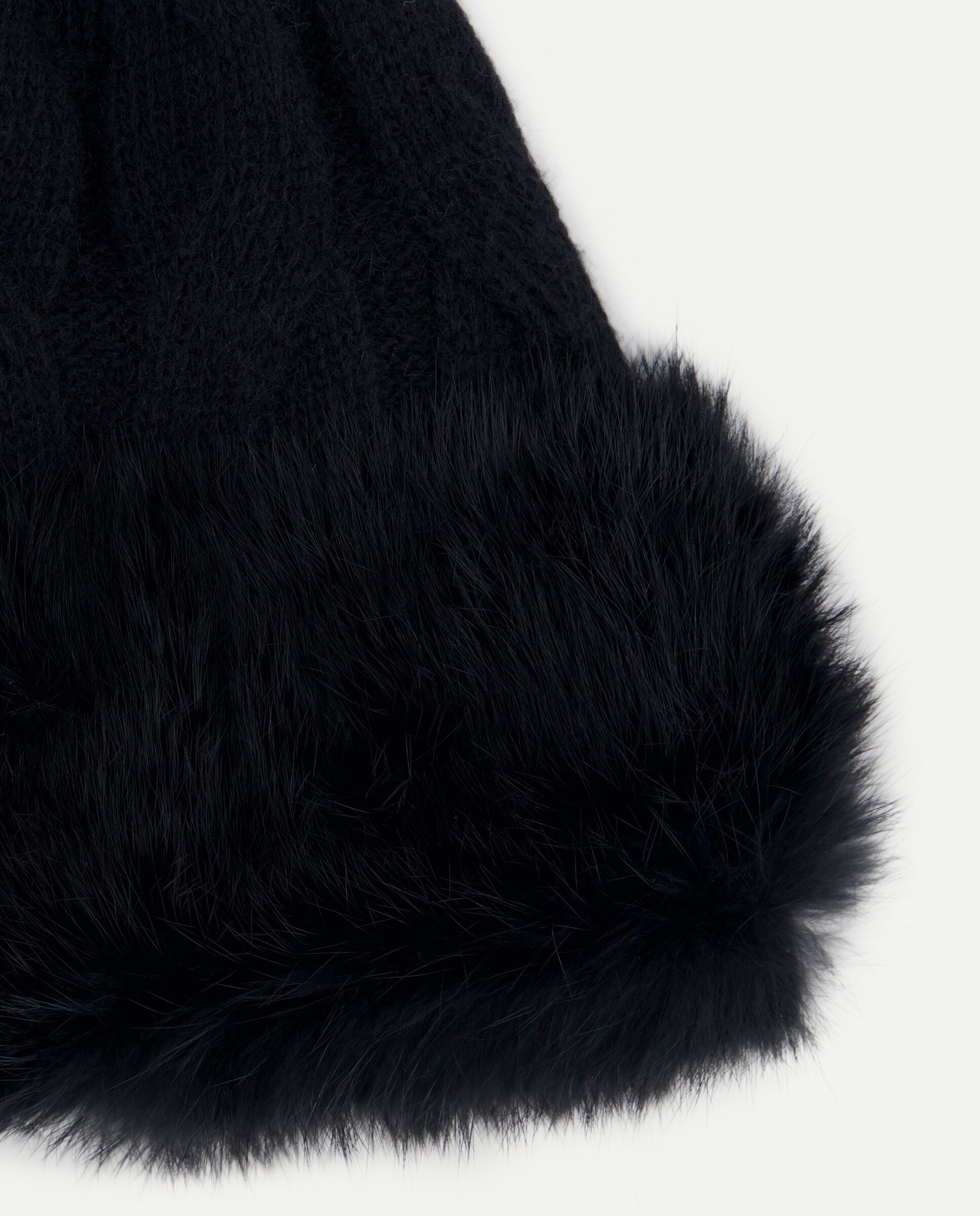 Gorro de punto con pelo de conejo - Latouche - Negro Negro-2