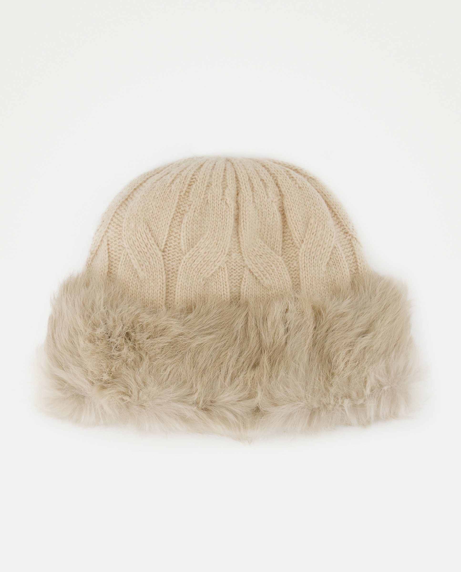 Gorro de punto con pelo de conejo - Latouche - 120 Crudo 120 Crudo-1