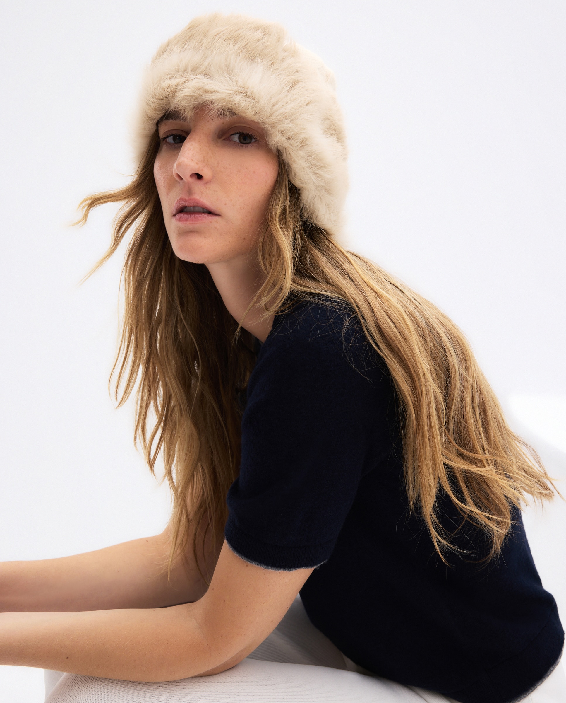 Gorro de punto con pelo de conejo - Latouche - 120 Crudo 120 Crudo-3