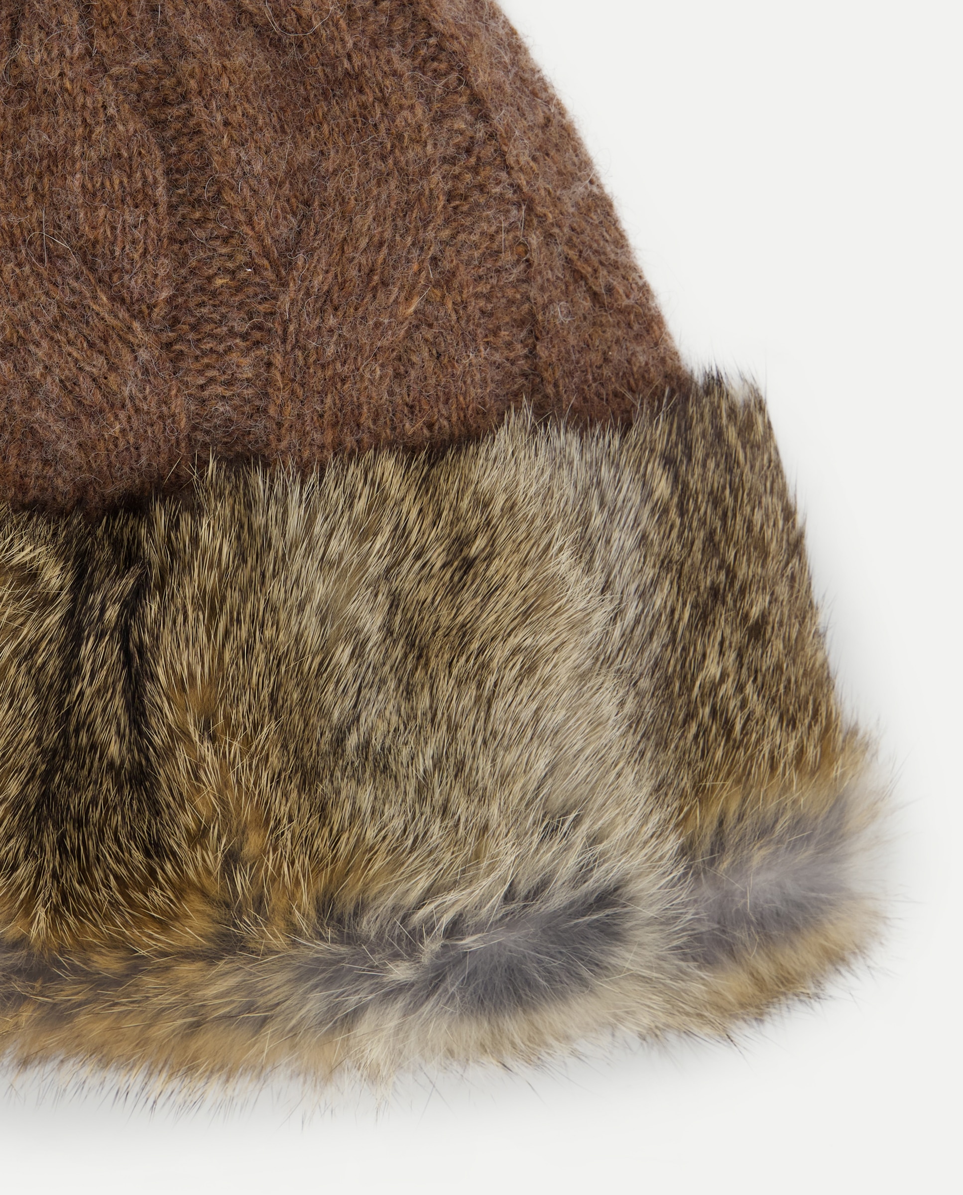 Gorro de punto con pelo de conejo - Latouche - Marrón Marrón-2