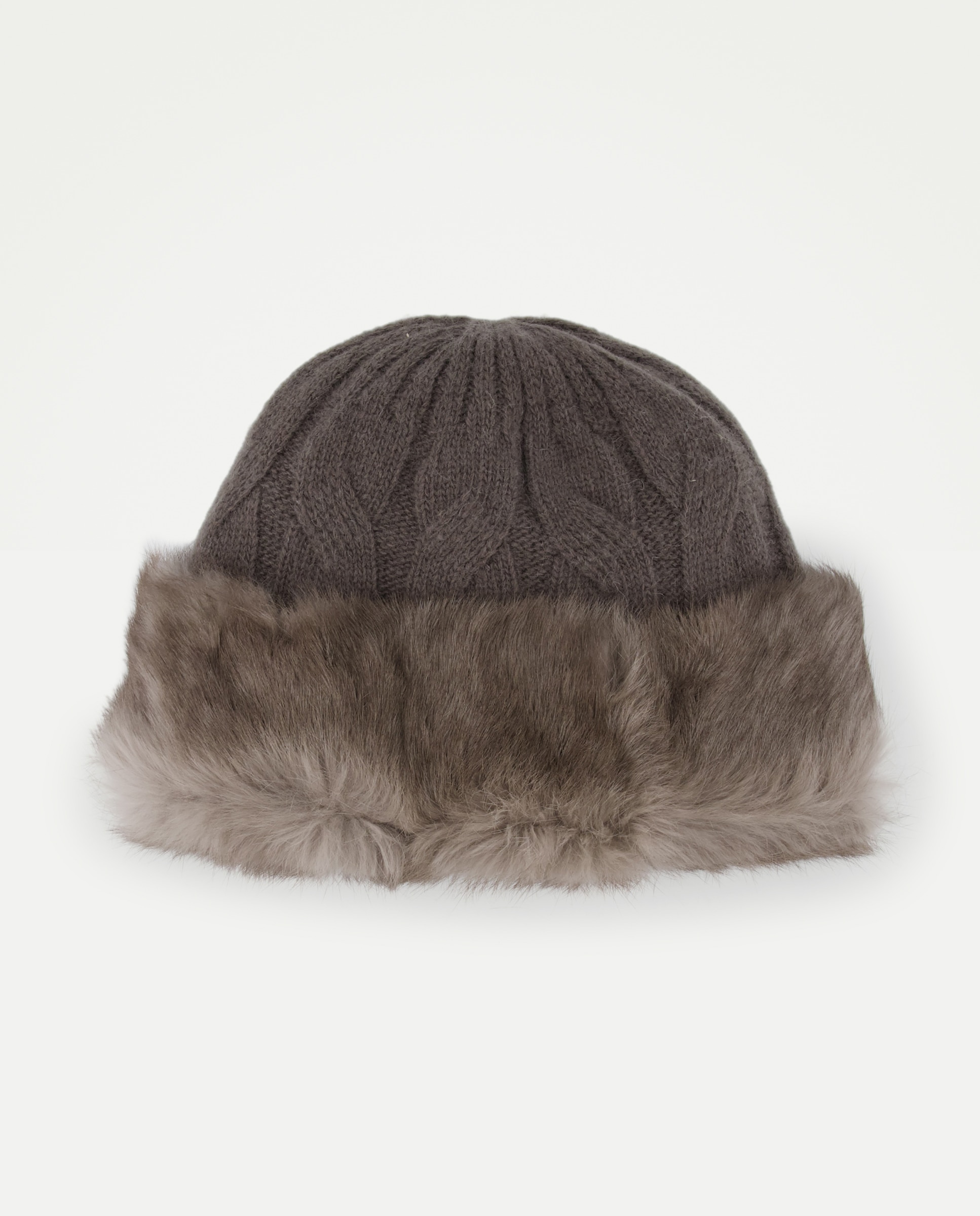 Imagem 0 de Gorro de Malha com Pelo de Coelho