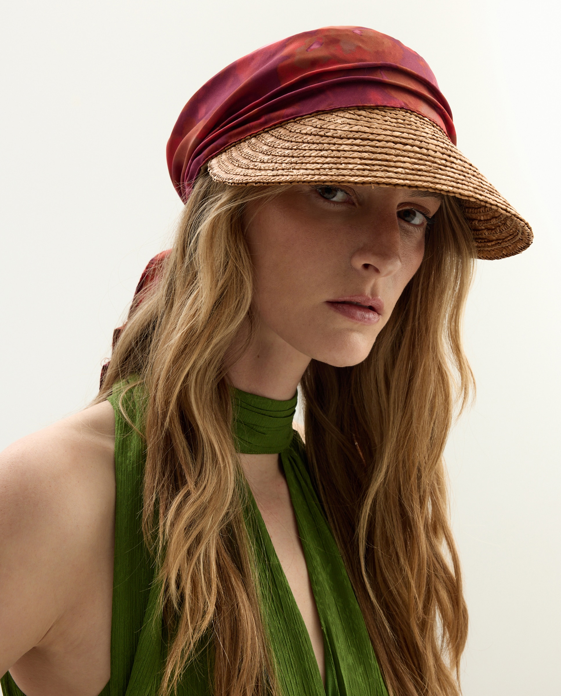 Boné com Estampado de Lenço 240 Fúcsia-3