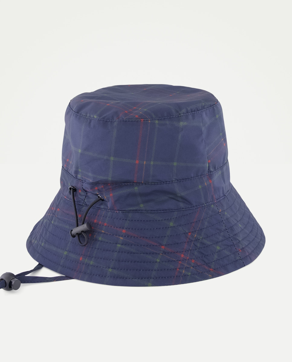 Imagen 0 de Gorro plegable de lluvia con estampado de cuadros 730 Camel