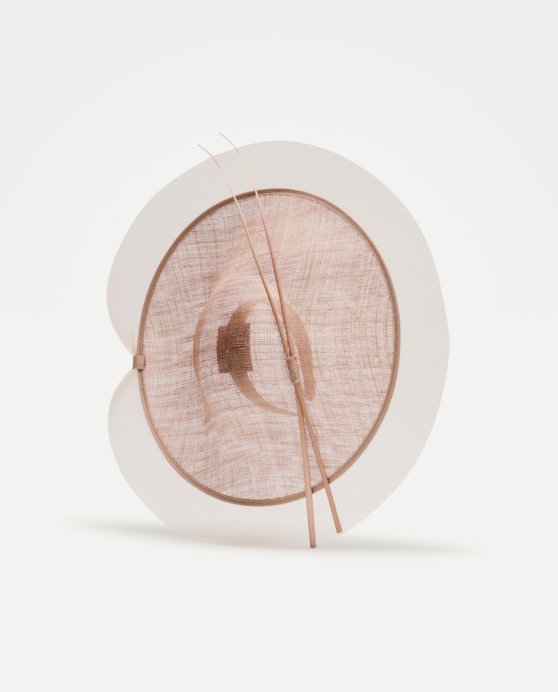 Chapéu de Palha com Detalhe de Tule 250 Nude-1