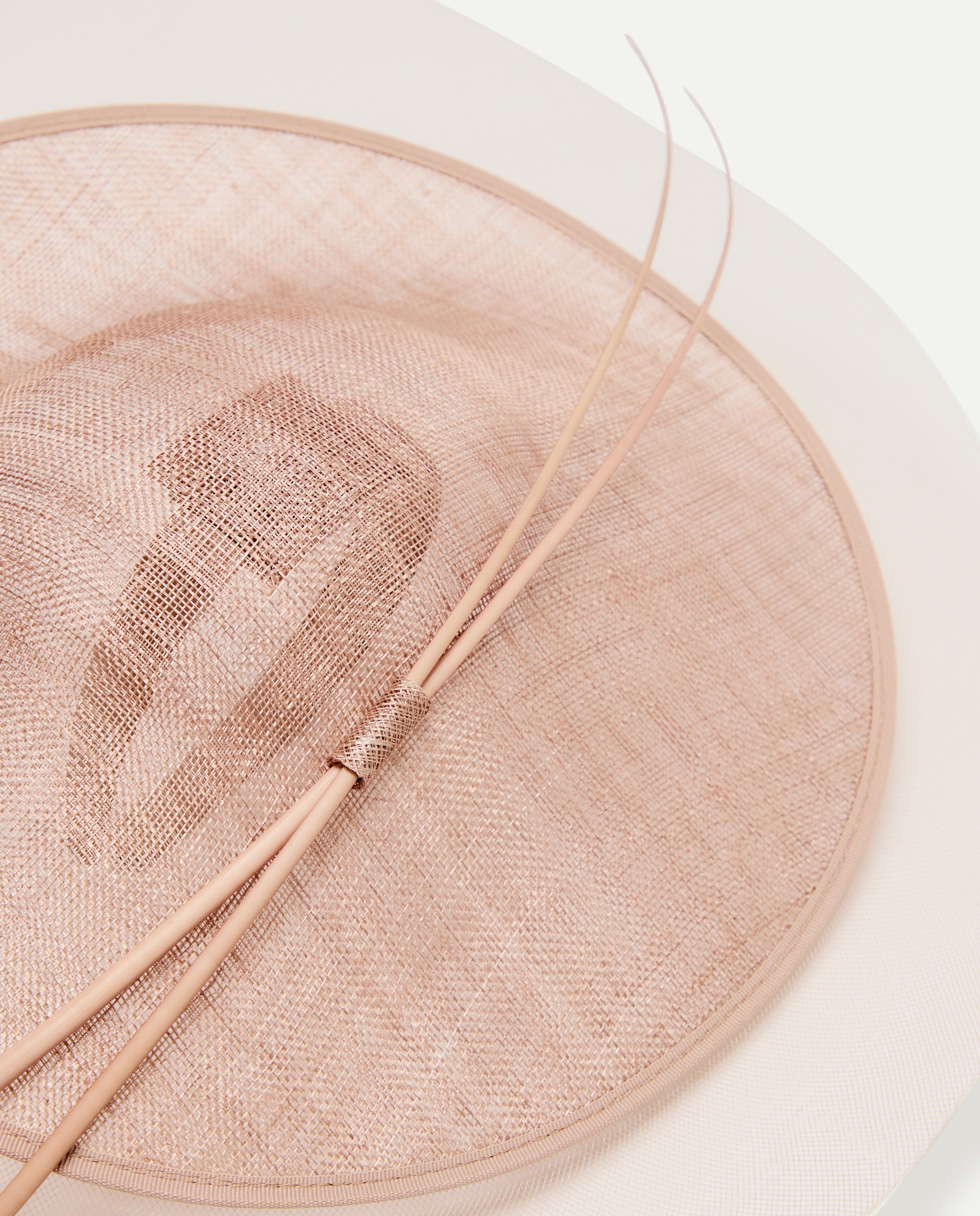 Chapéu de Palha com Detalhe de Tule 250 Nude-3